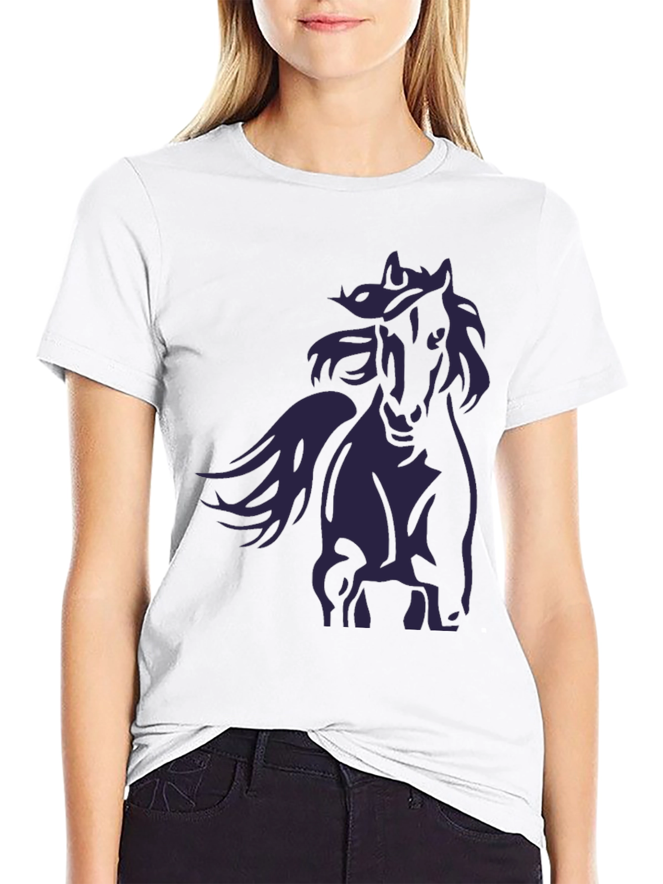 Black Horse Graphic T-Shirt - Stylish Mens Tee