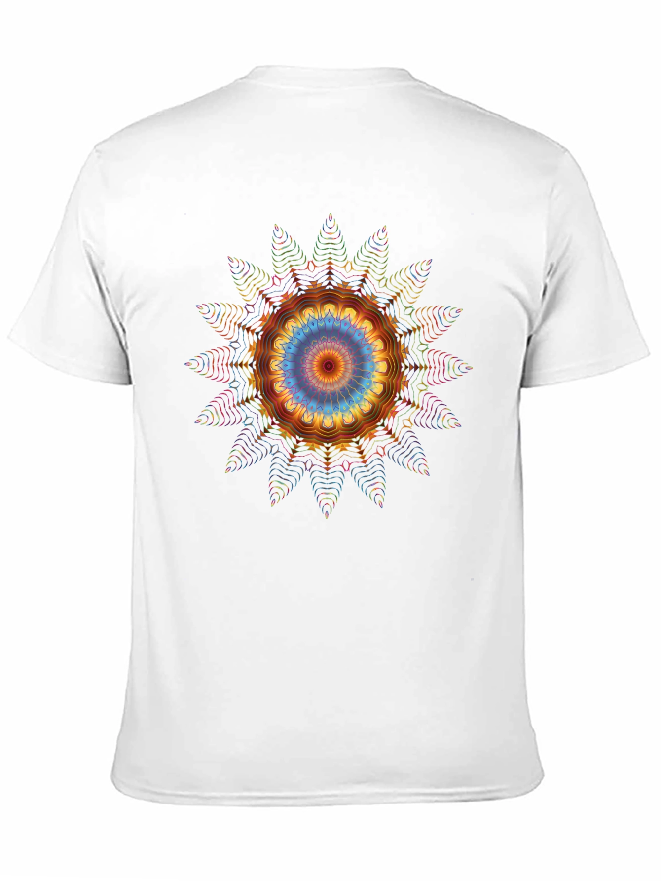 Vibrant Mandala Graphic Tee - Black Cotton Blend