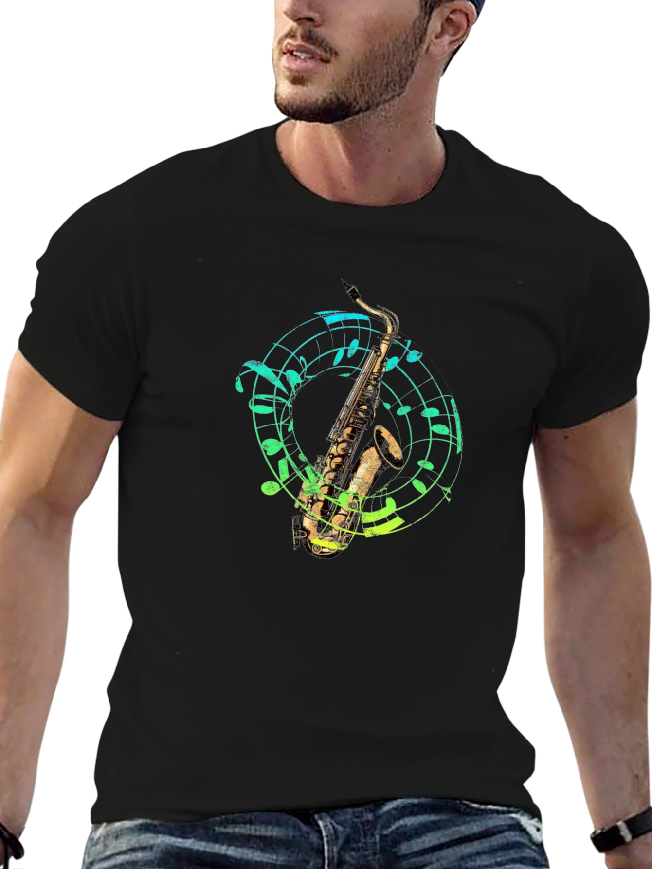 Saxophone Music T-Shirt - Cool Graphic Tee