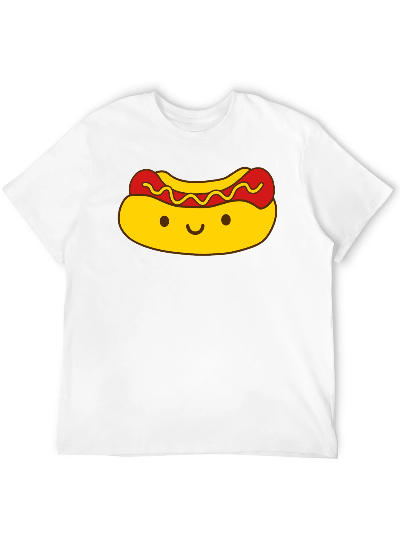 Cute Kawaii Hot Dog Graphic Black T-Shirt