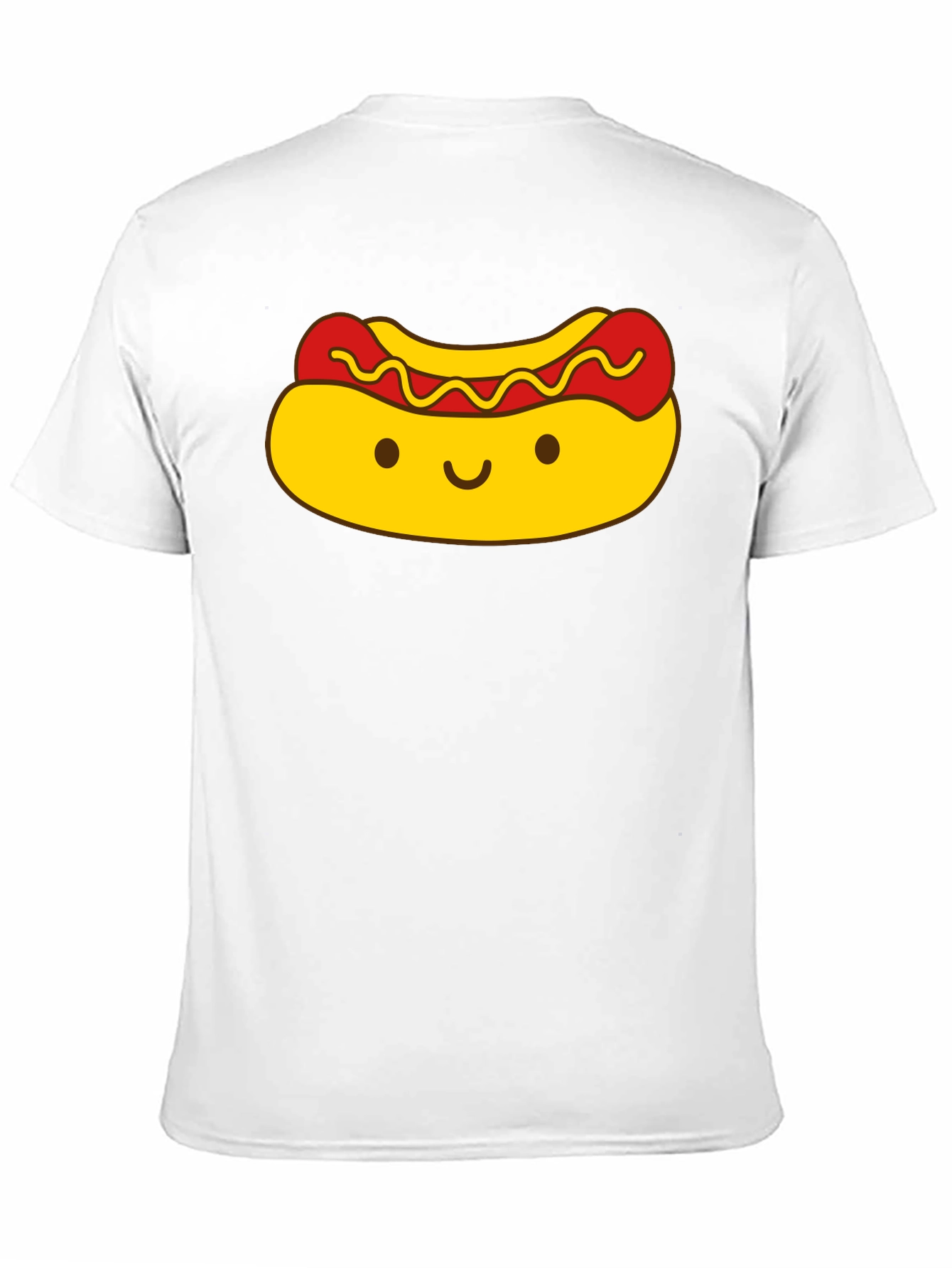 Cute Kawaii Hot Dog Graphic Black T-Shirt