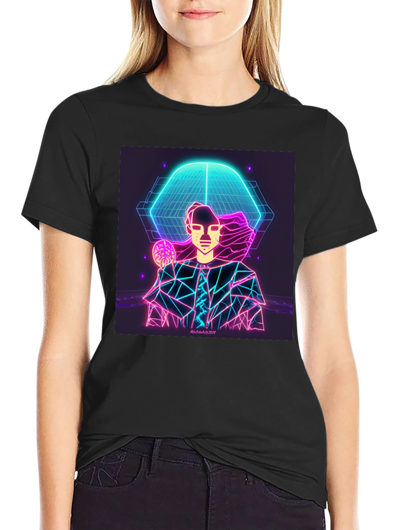 Neon Man Graphic Tee - Futuristic Style