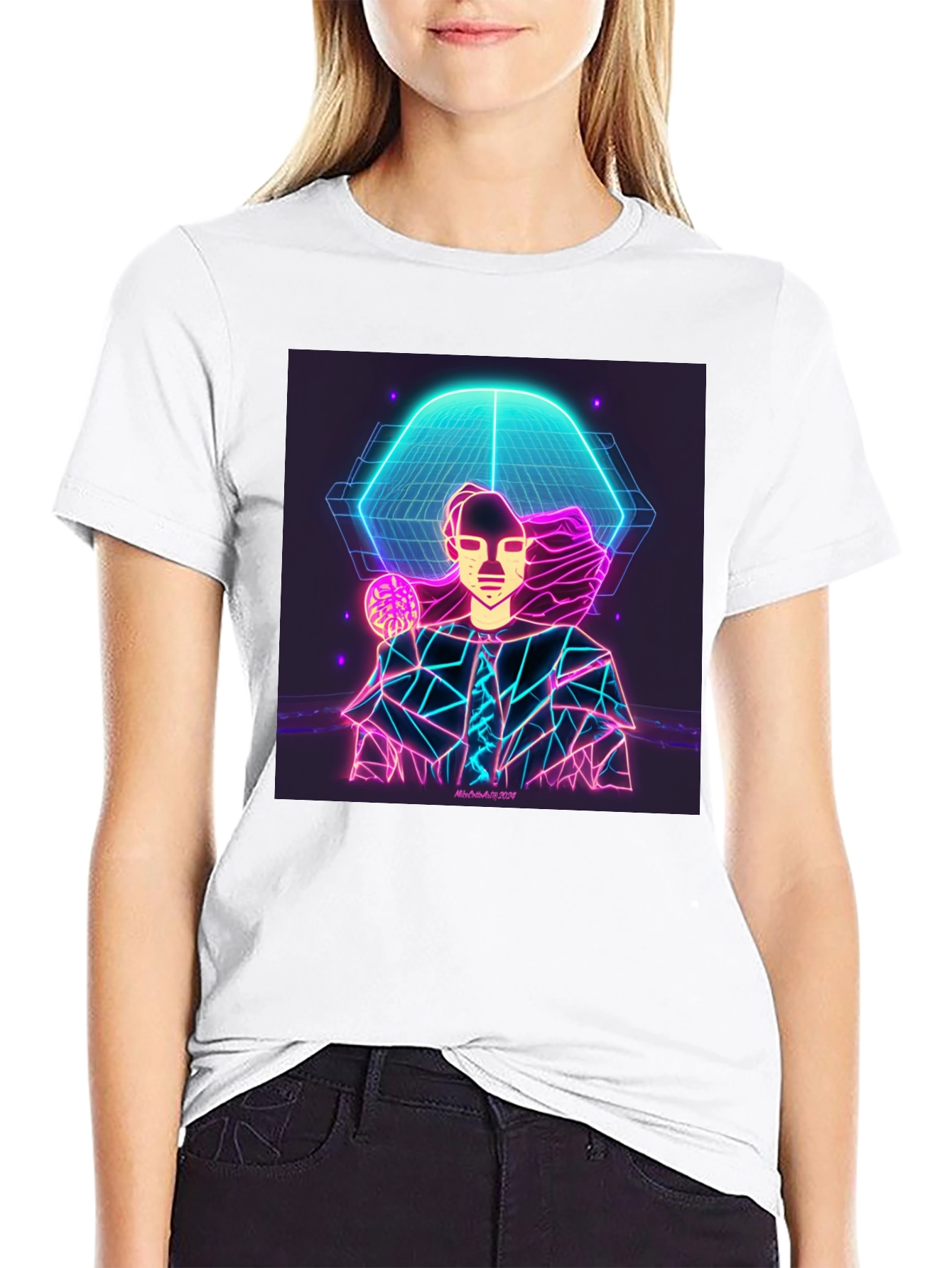 Neon Man Graphic Tee - Futuristic Style