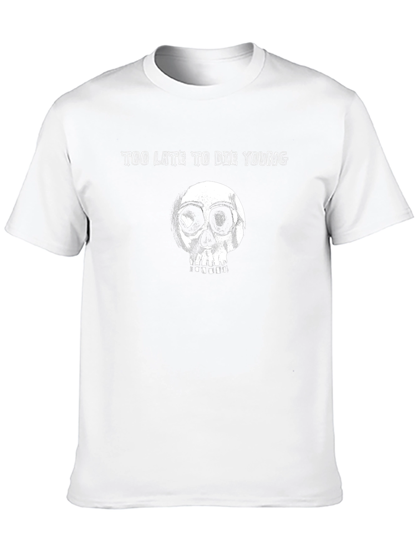 Too Late To Die Young Skull Graphic T-Shirt