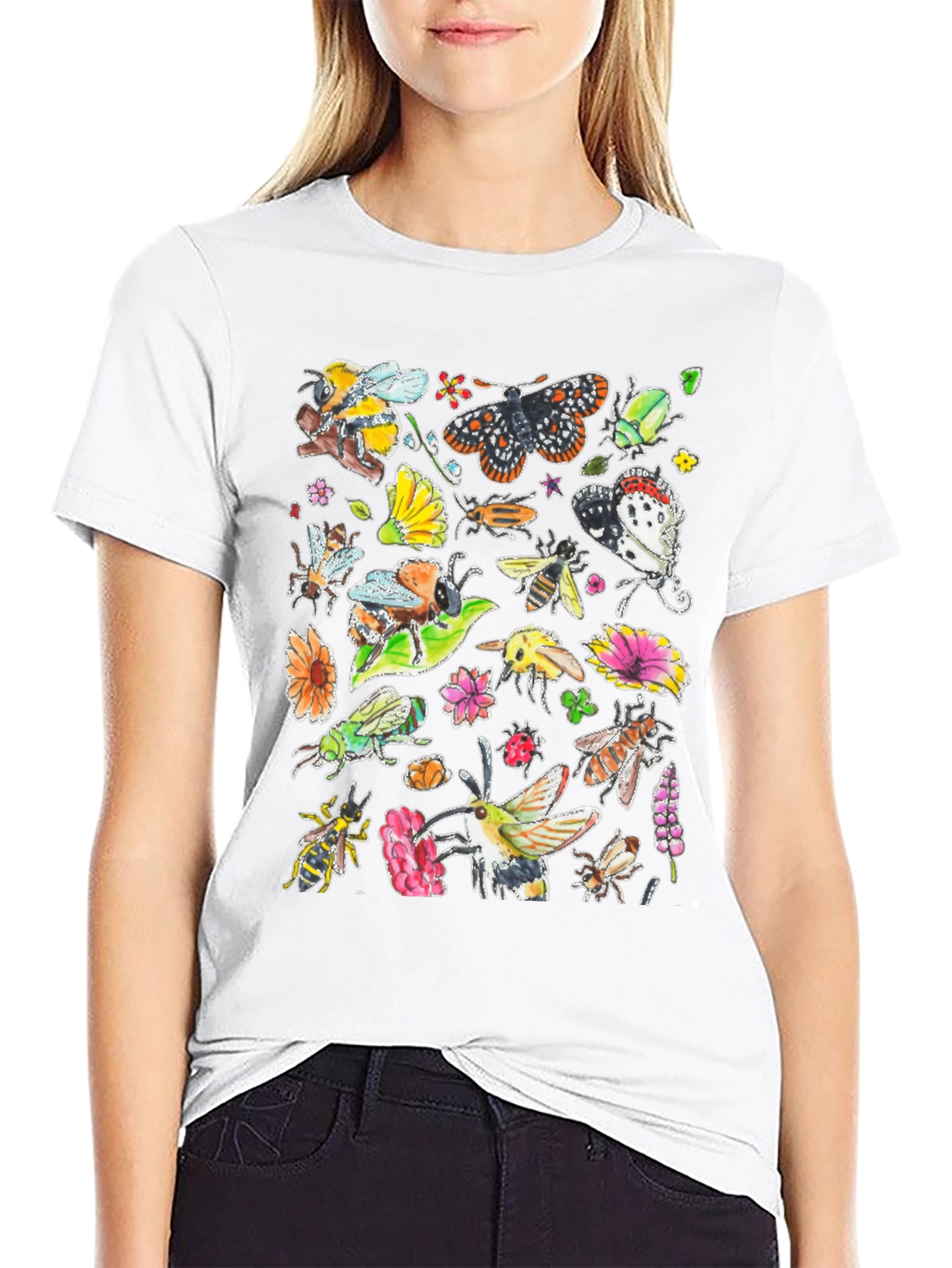 Nature Insects Black T-Shirt
