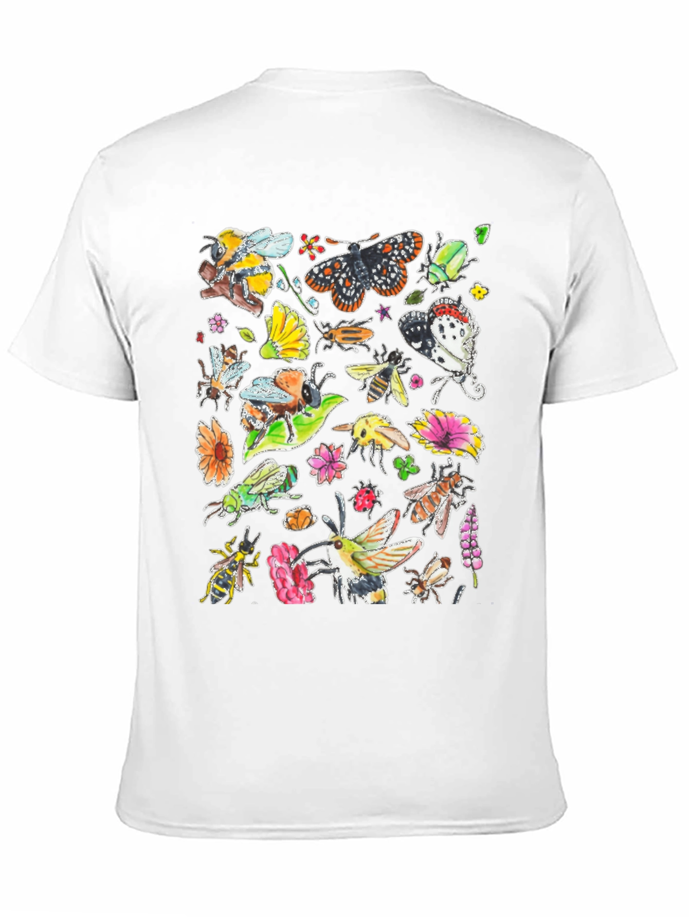 Nature Insects Black T-Shirt