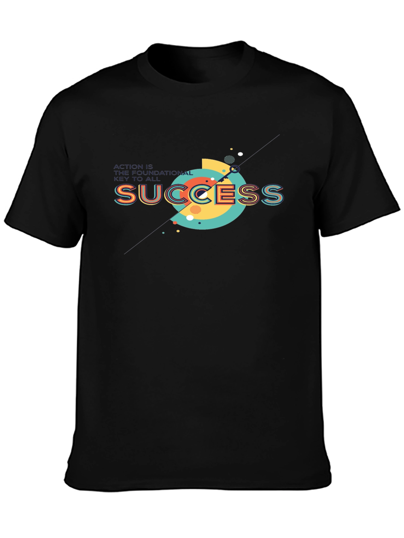Success Graphic Print Black T-Shirt