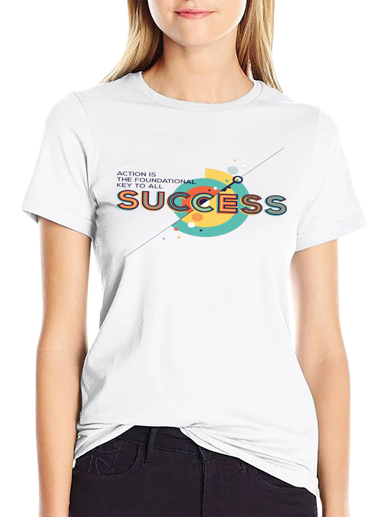 Success Graphic Print Black T-Shirt