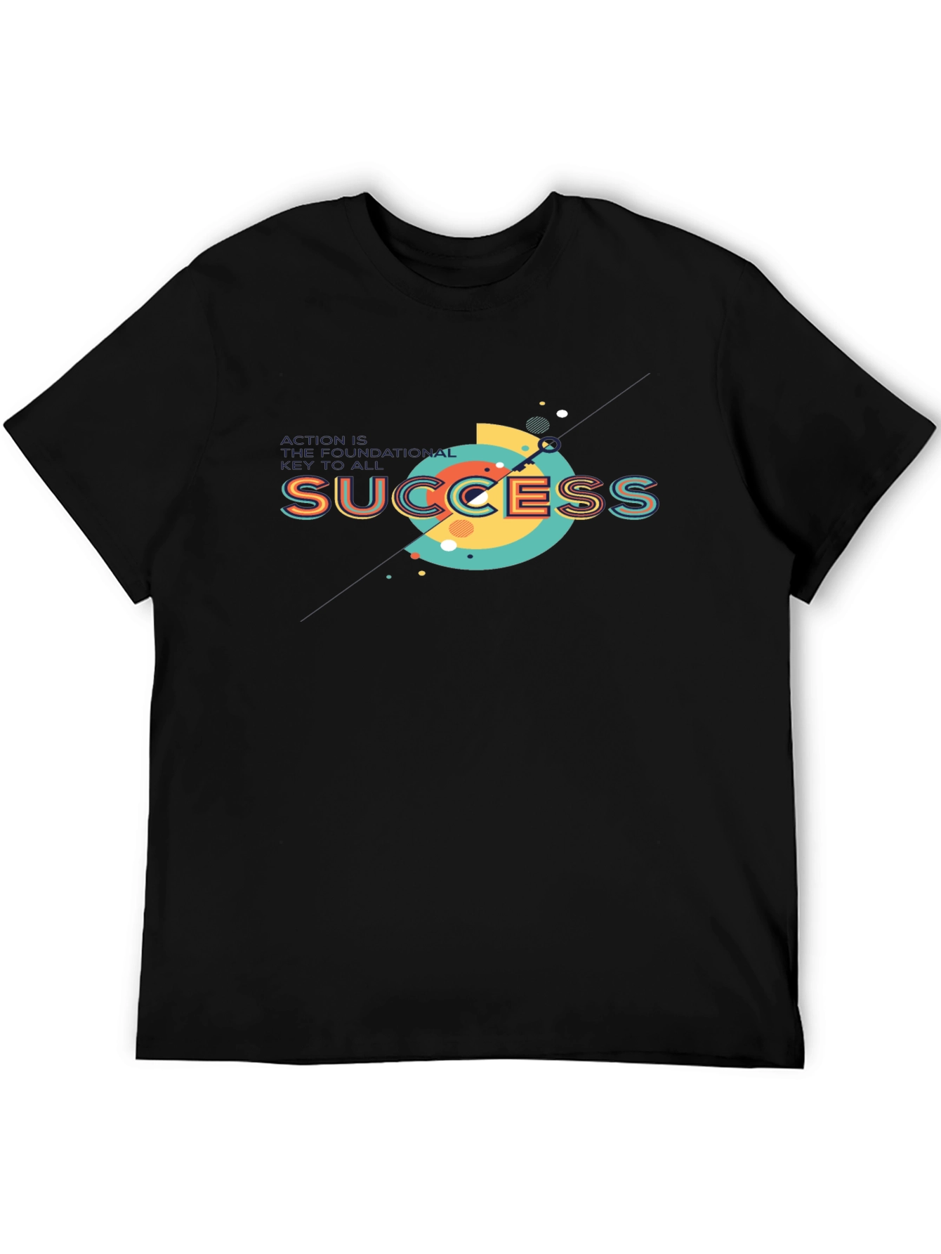 Success Graphic Print Black T-Shirt