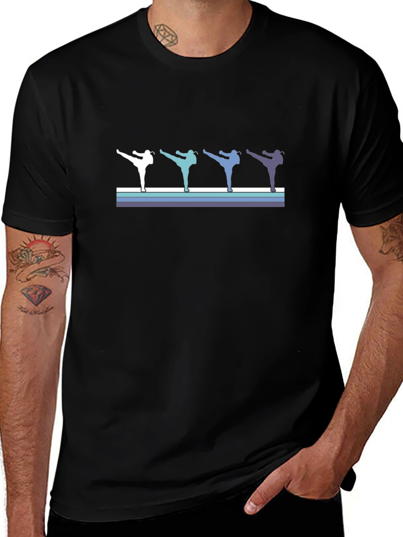 Retro Martial Arts Kick T-Shirt