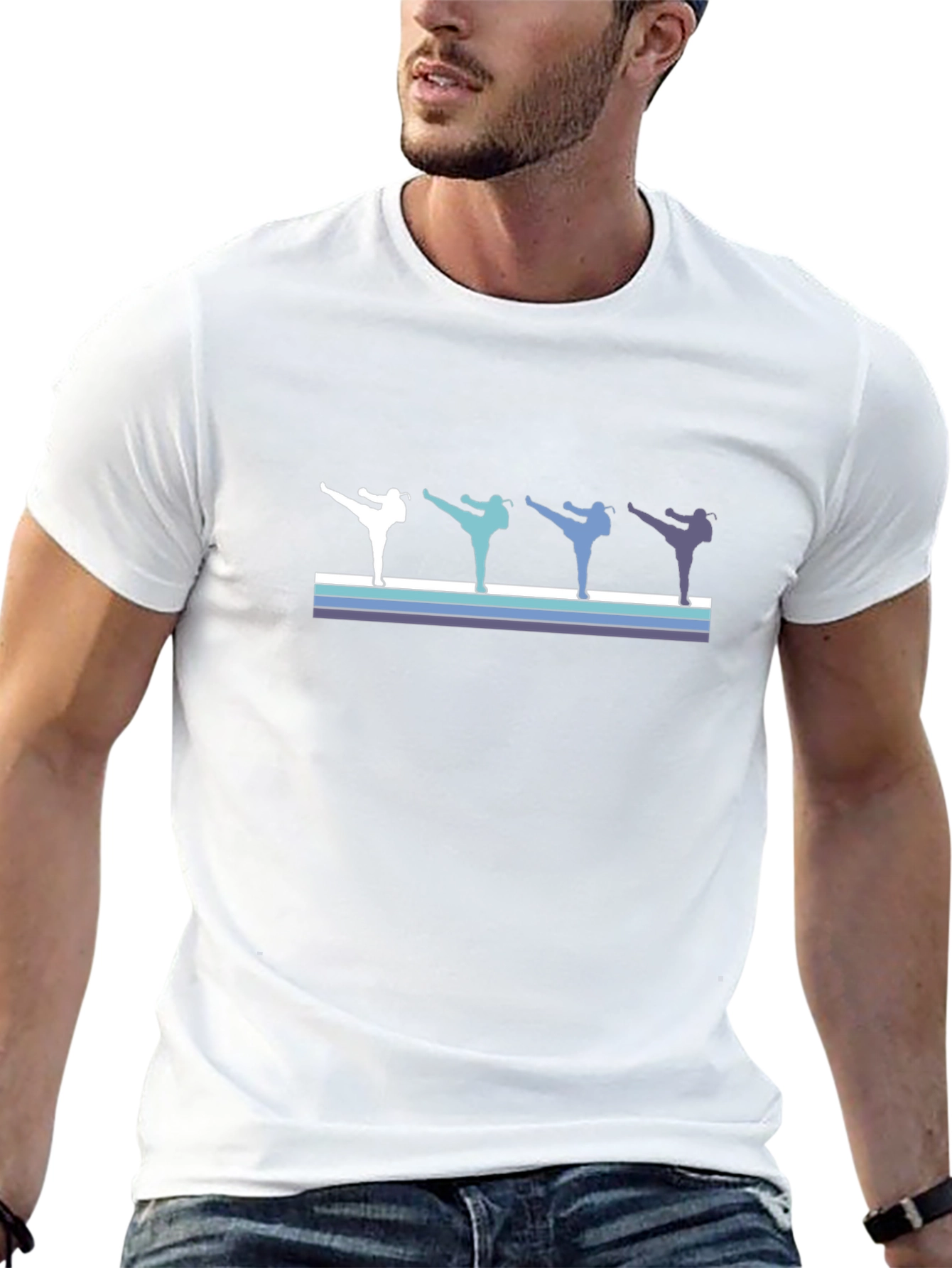Retro Martial Arts Kick T-Shirt