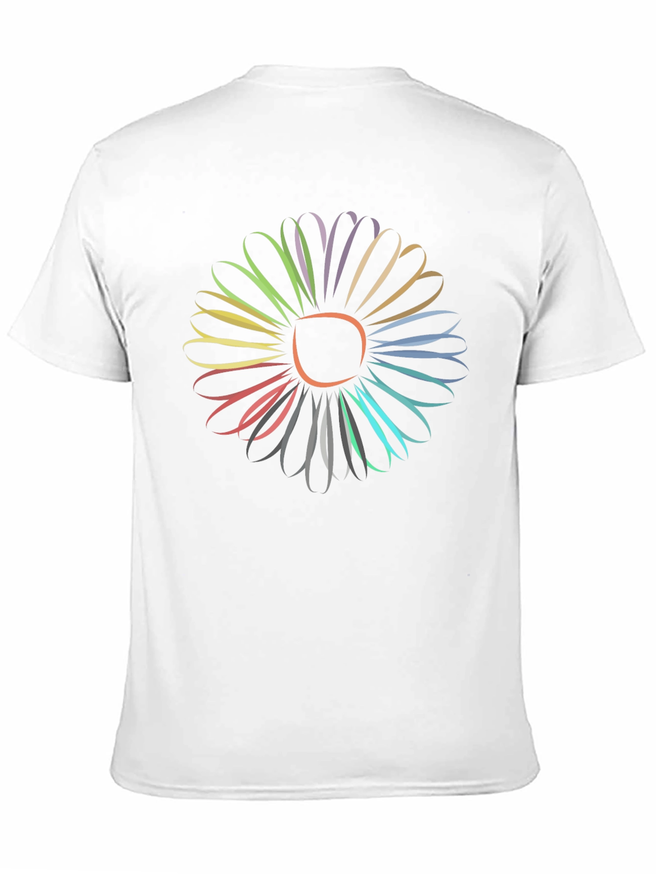 Vibrant Flower Graphic Tee - Stylish Mens Black T-Shirt