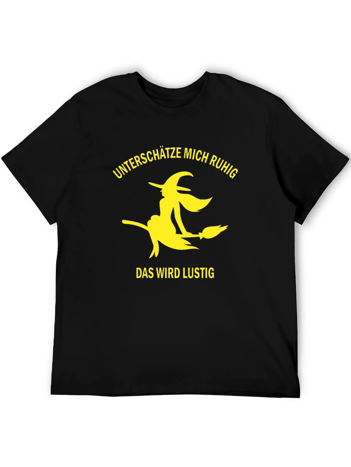 Witch Broomstick Graphic T-Shirt - Black