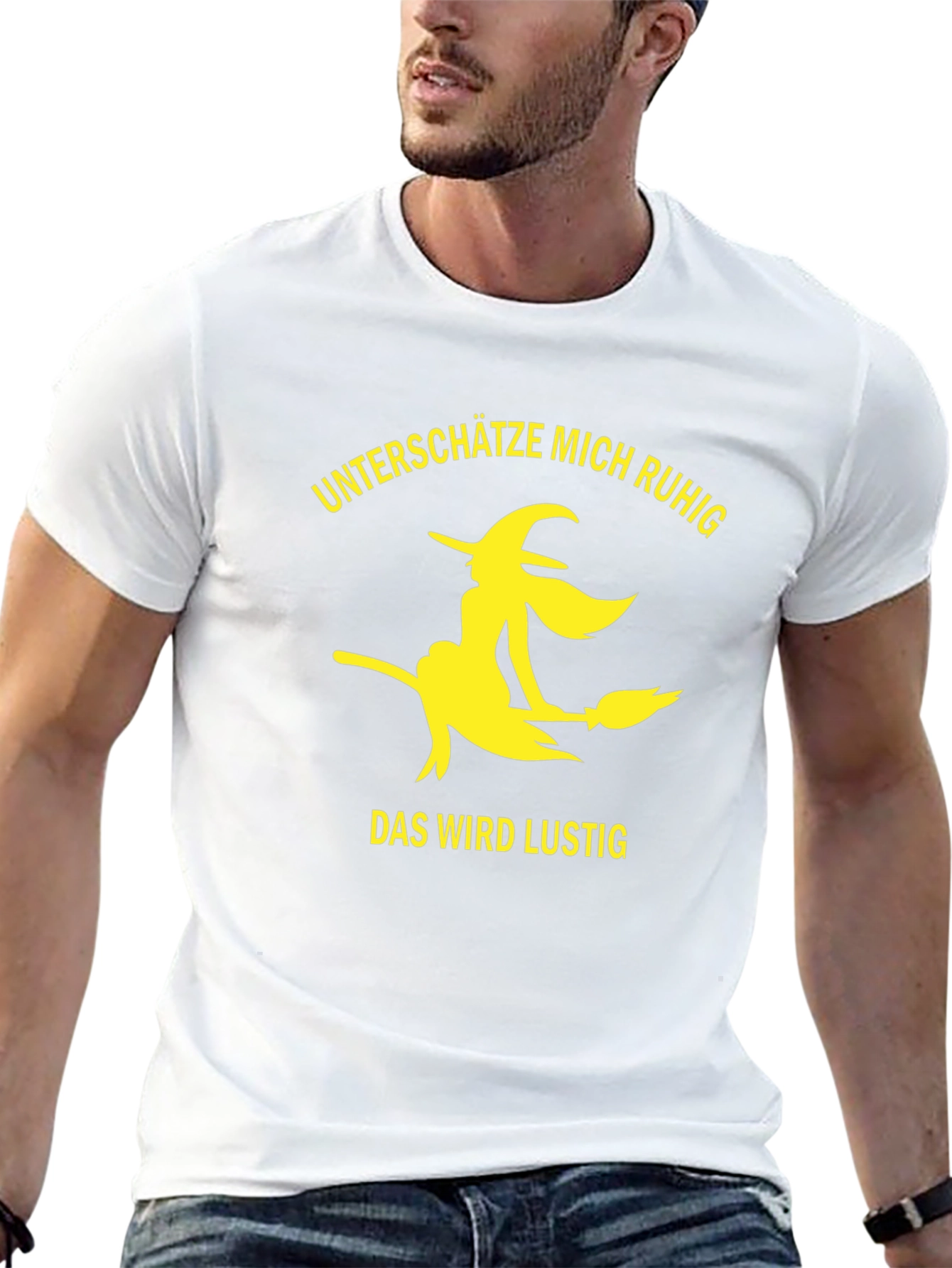 Witch Broomstick Graphic T-Shirt - Black