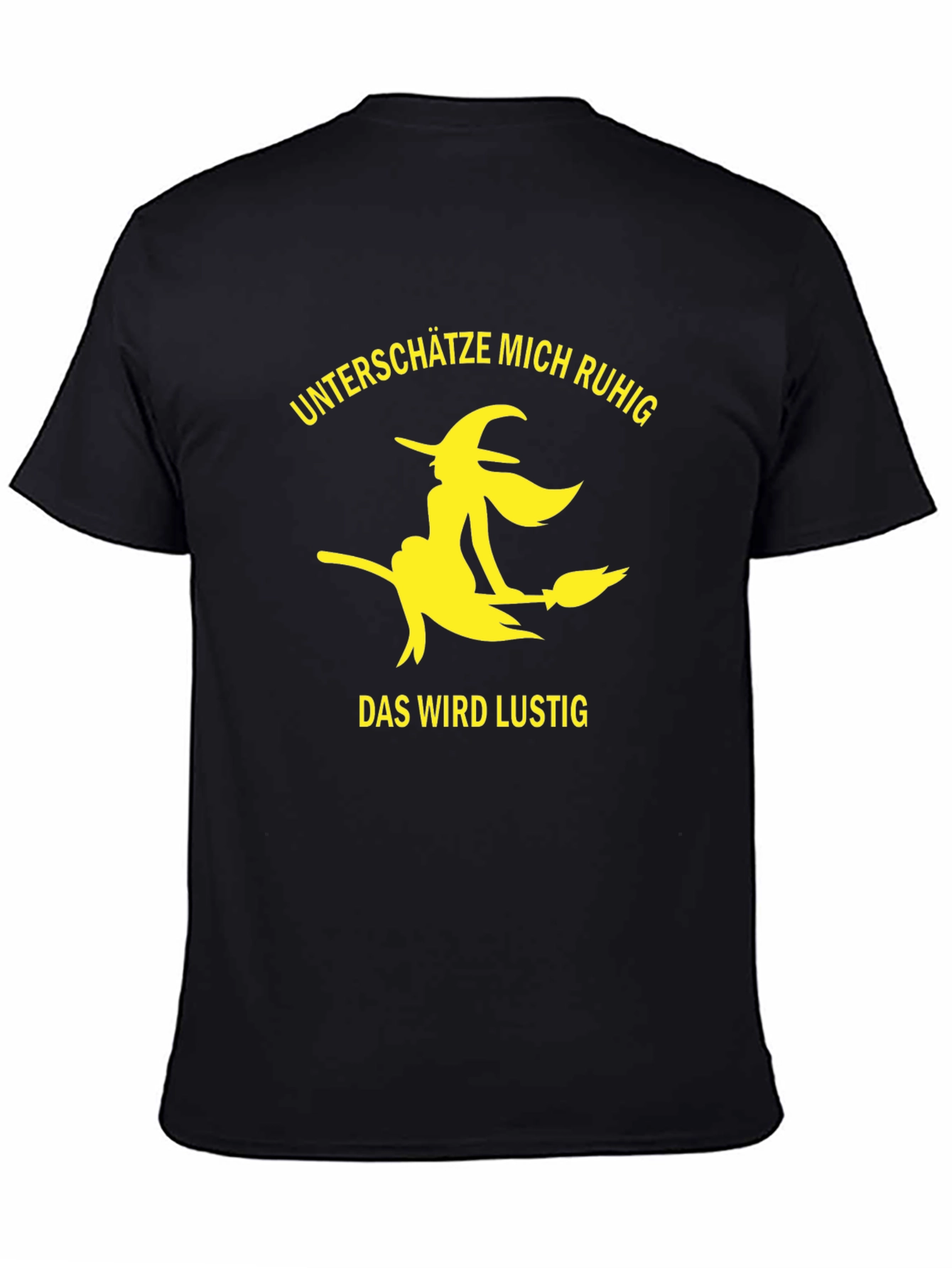 Witch Broomstick Graphic T-Shirt - Black