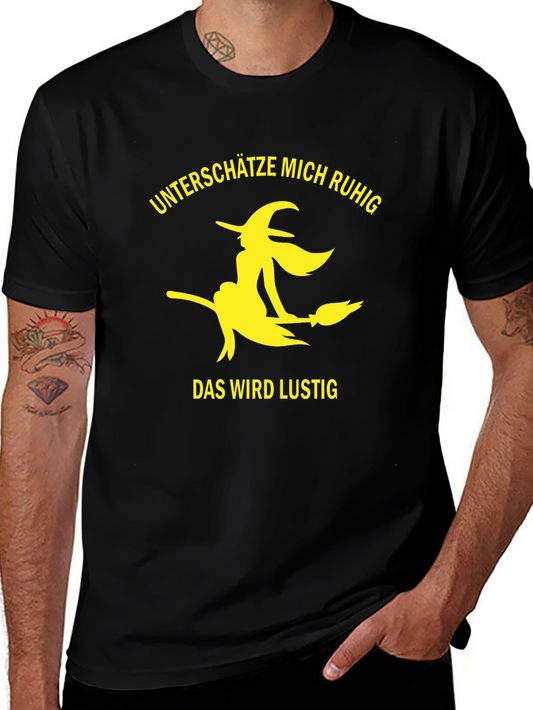 Witch Broomstick Graphic T-Shirt - Black