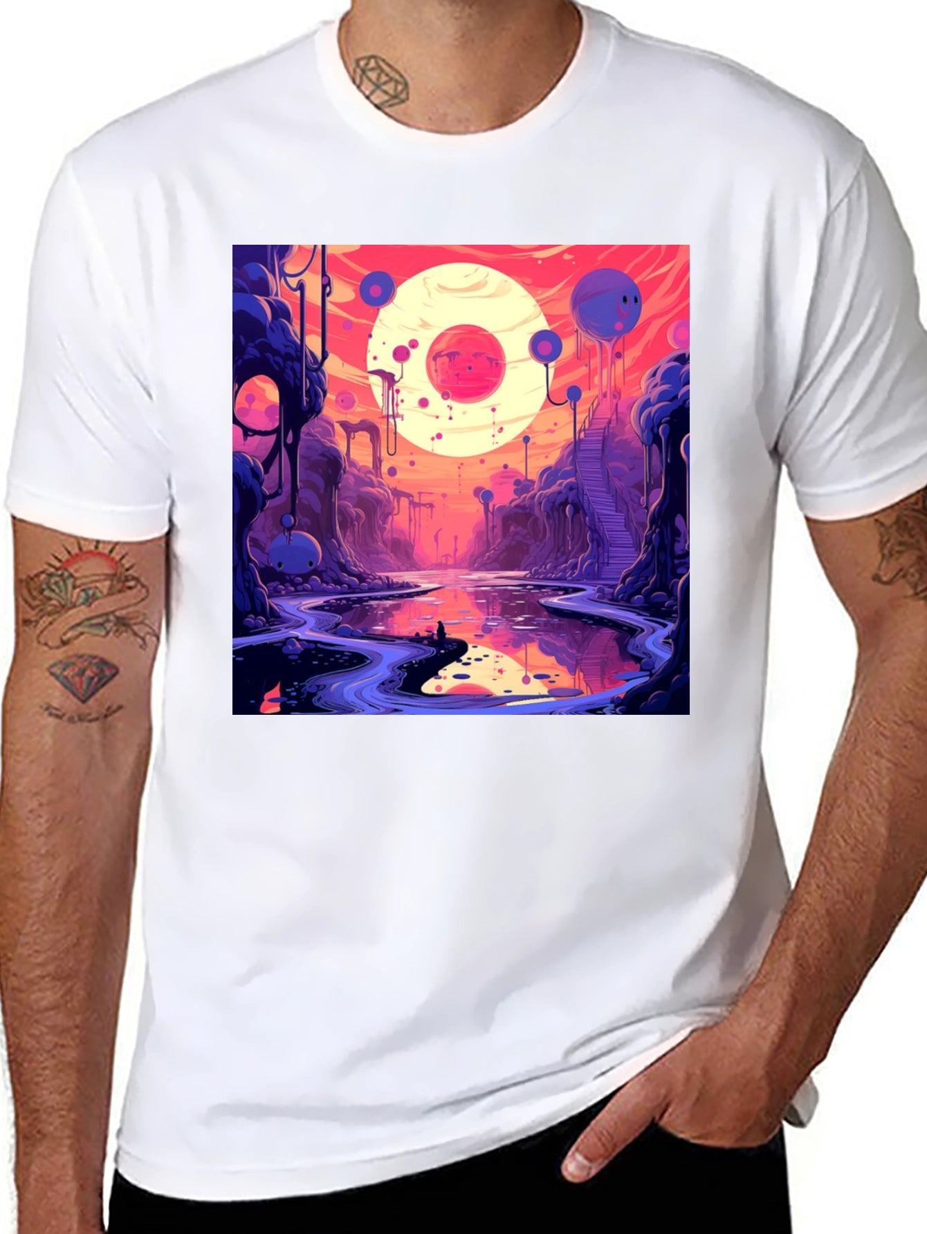 Cosmic Dreamscape Graphic Tee - Unique Design