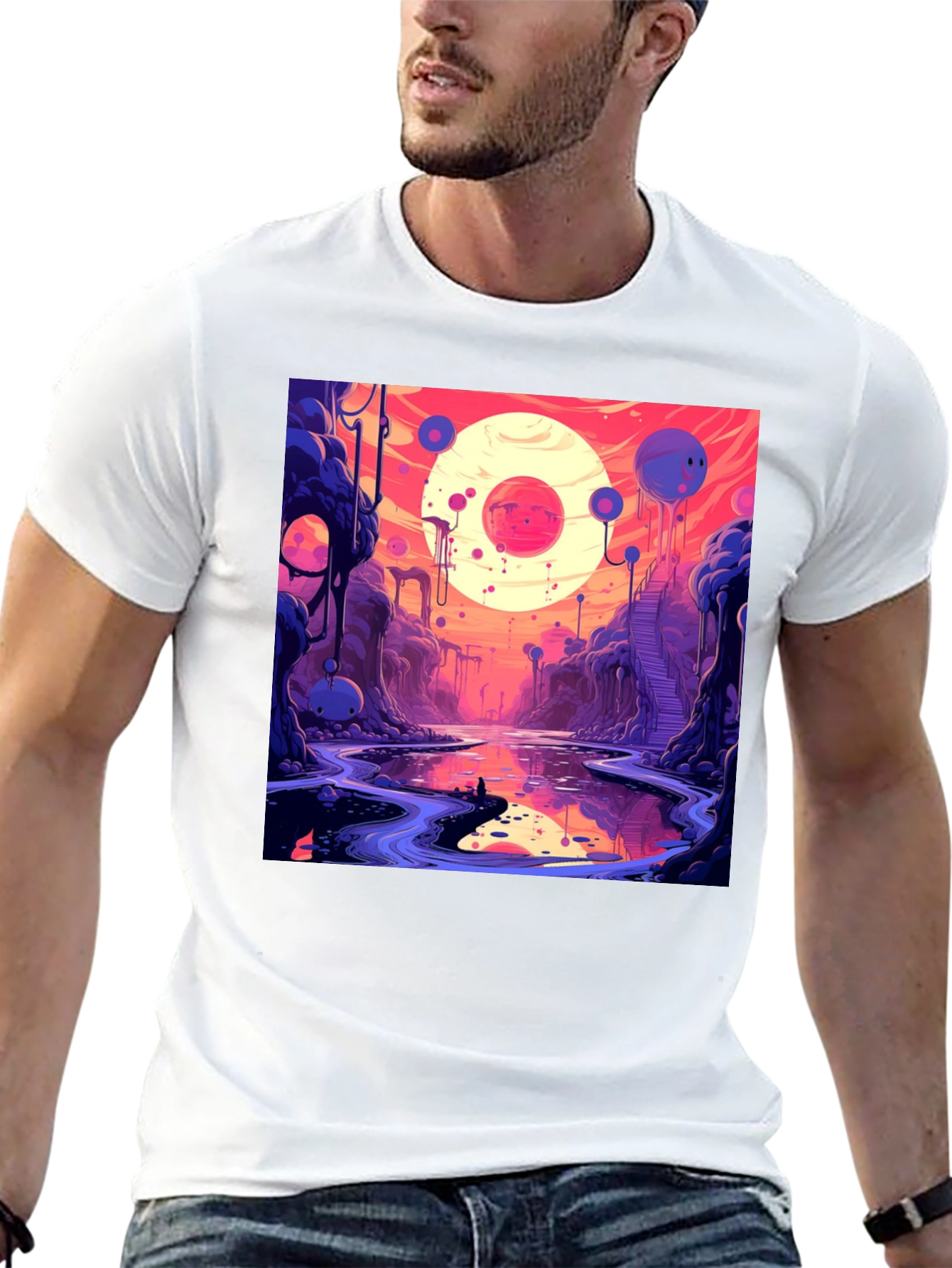 Cosmic Dreamscape Graphic Tee - Unique Design