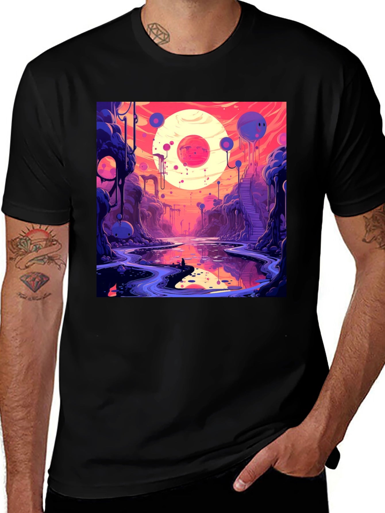 Cosmic Dreamscape Graphic Tee - Unique Design