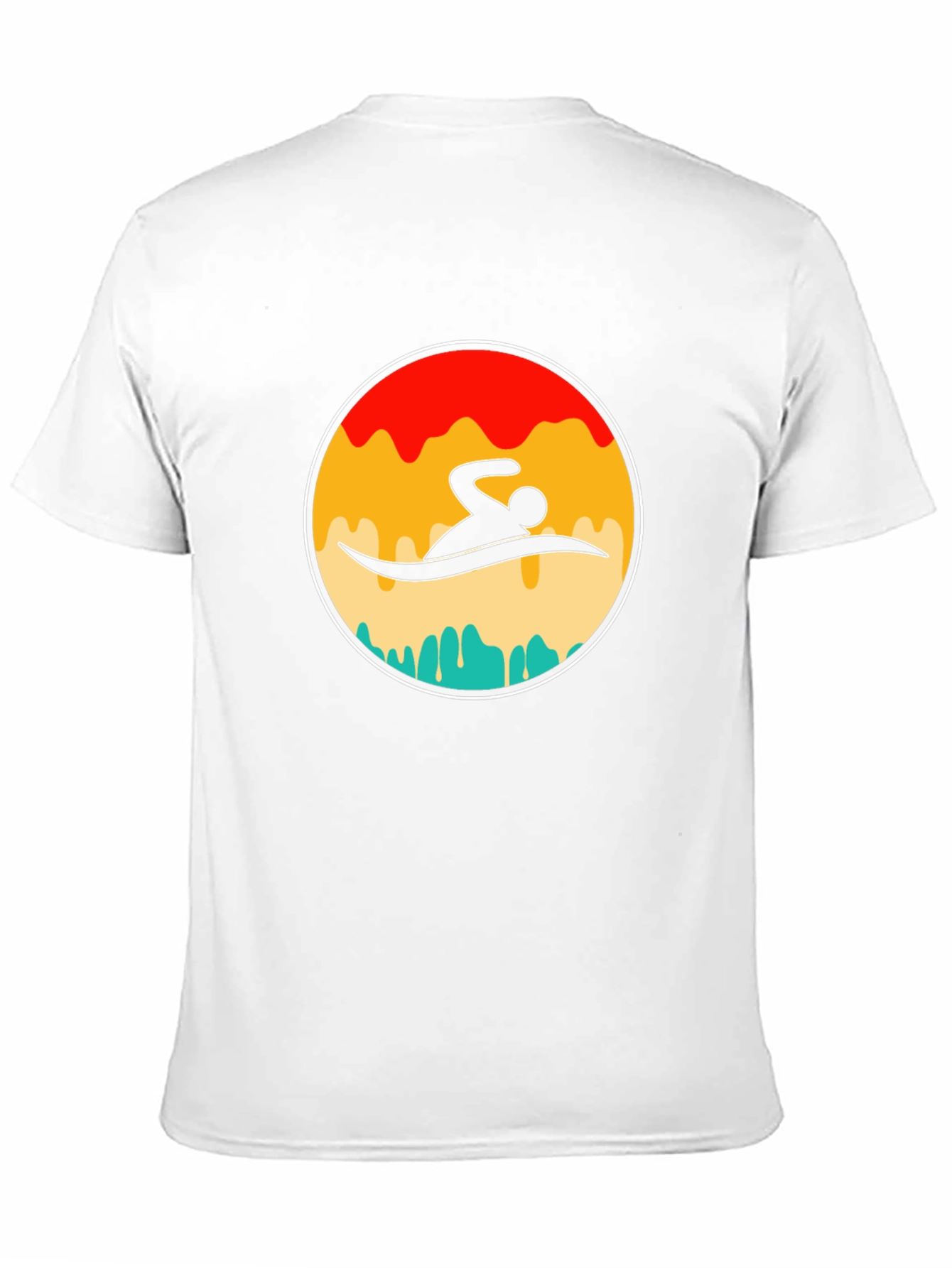 Swimmer Graphic Tee - Retro Style Black T-Shirt