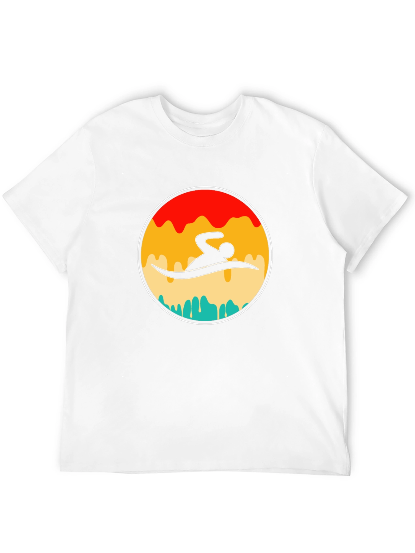 Swimmer Graphic Tee - Retro Style Black T-Shirt