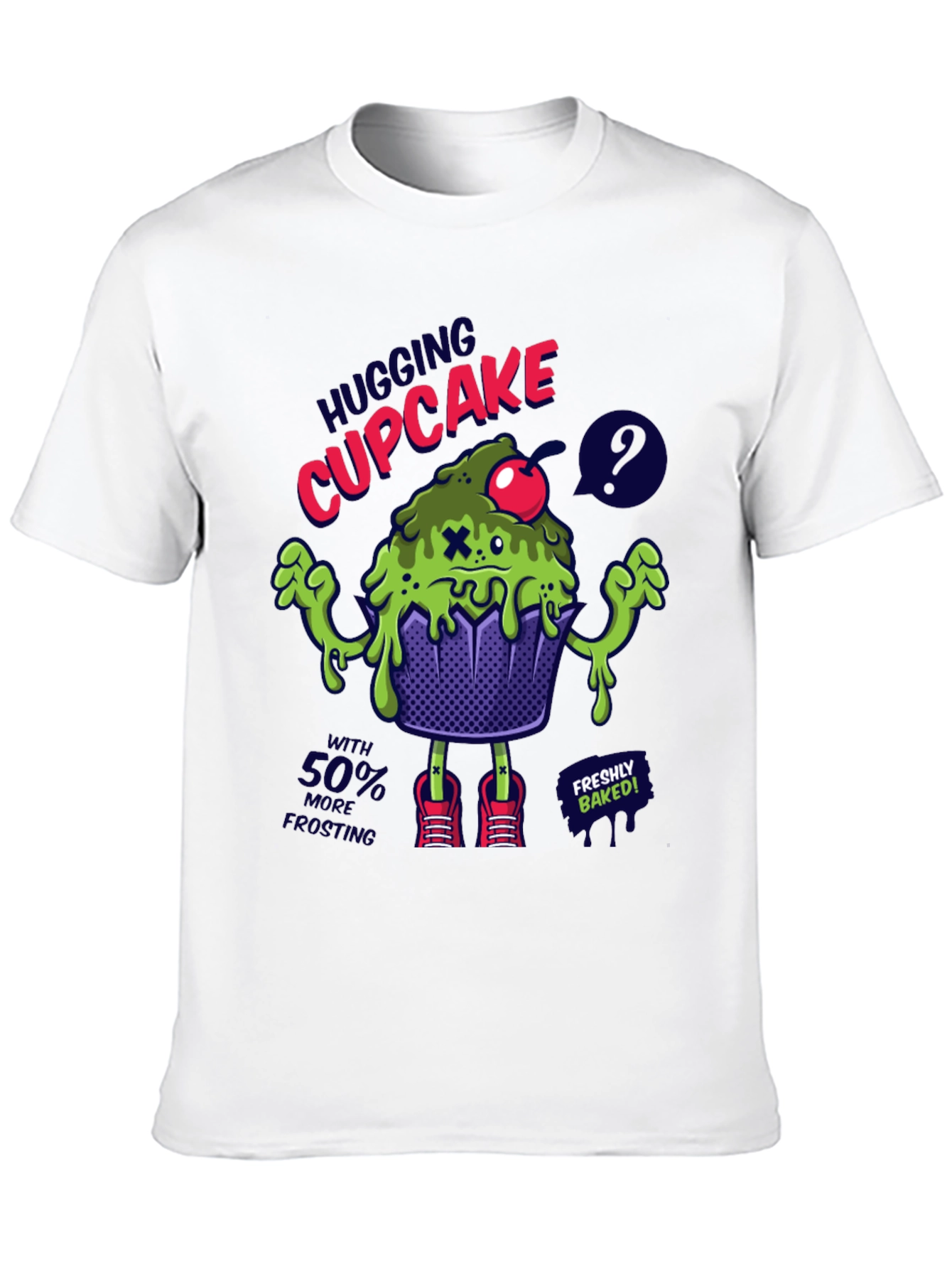 Hugging Cupcake Graphic Tee - Novelty Design