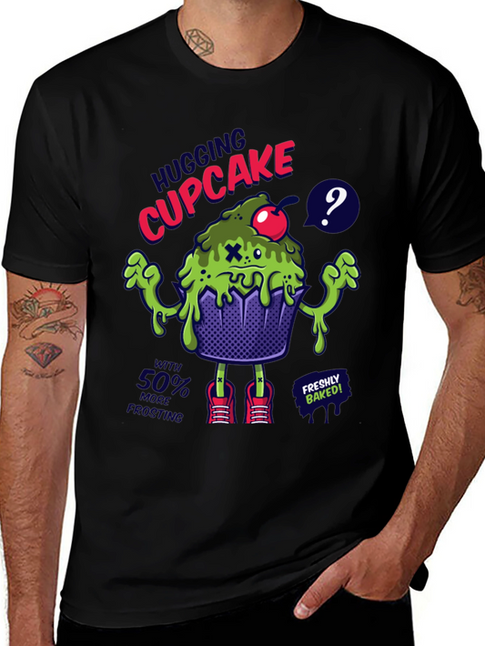 Hugging Cupcake Graphic Tee - Novelty Design