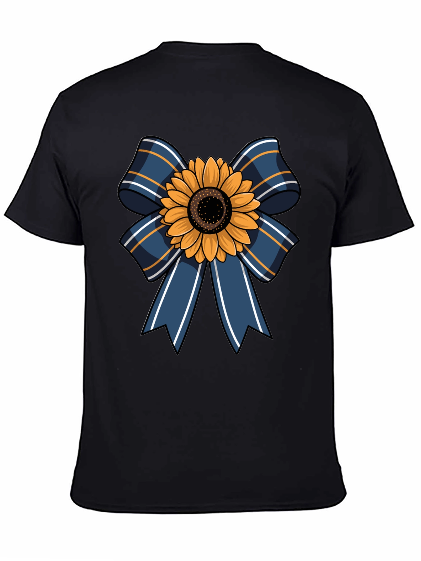 Sunflower Bow Graphic Tee - Casual Mens T-Shirt