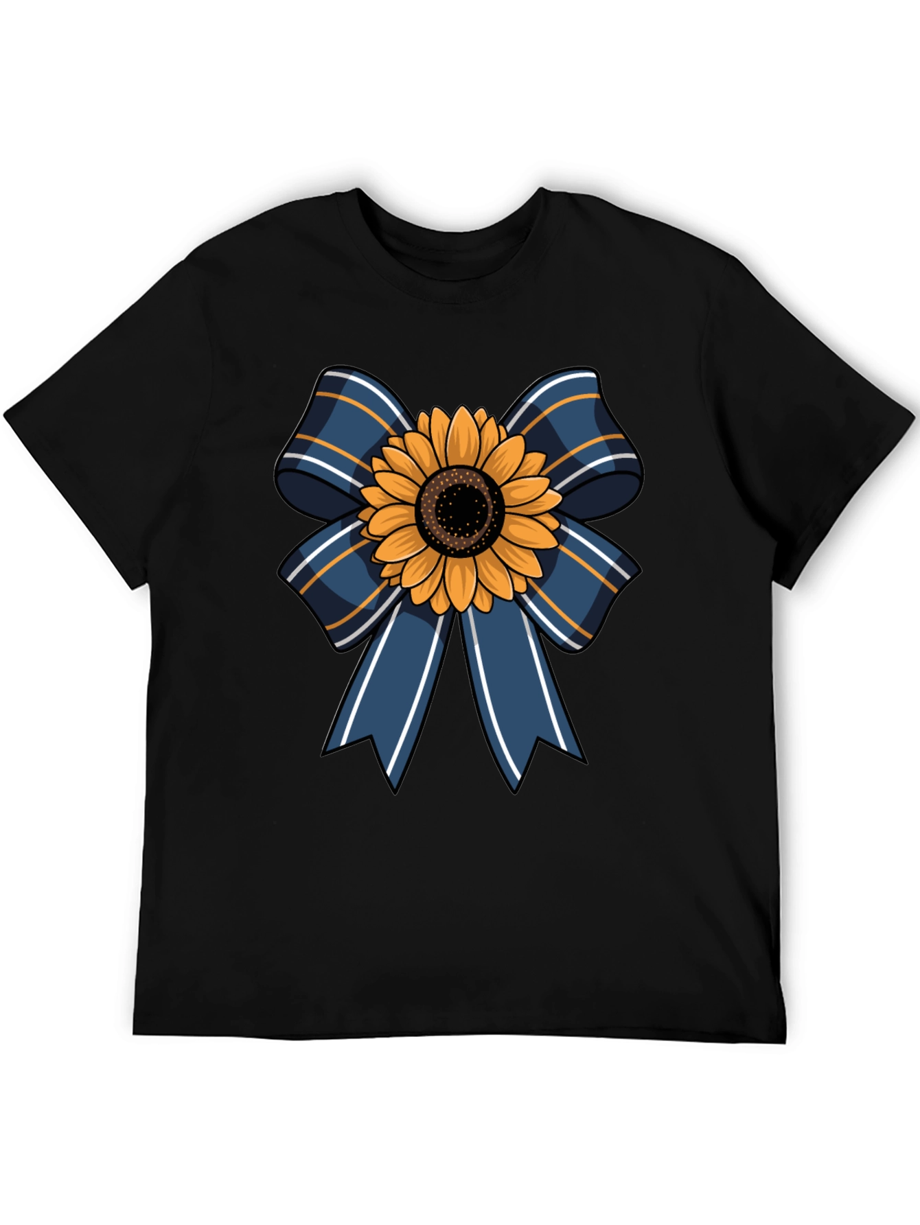 Sunflower Bow Graphic Tee - Casual Mens T-Shirt