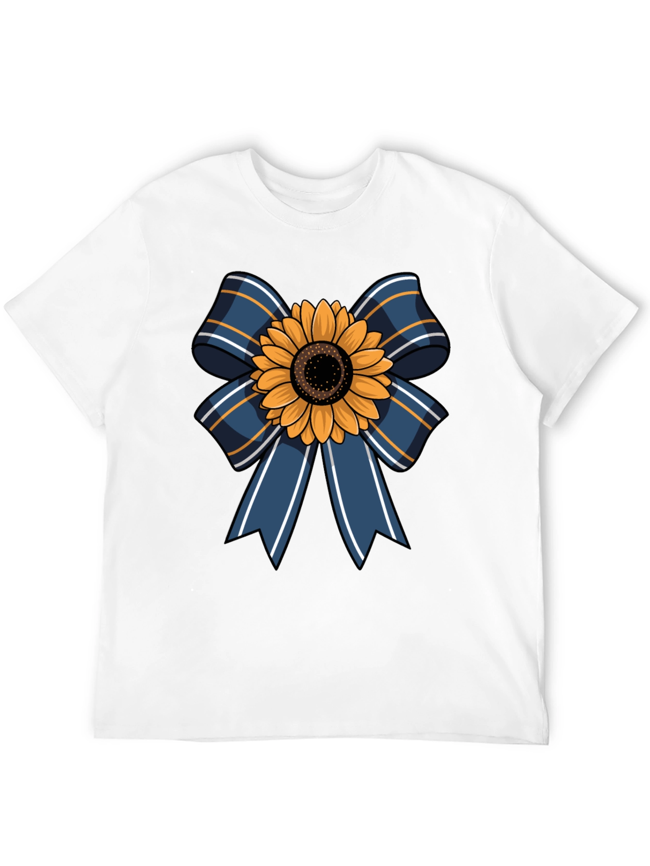 Sunflower Bow Graphic Tee - Casual Mens T-Shirt