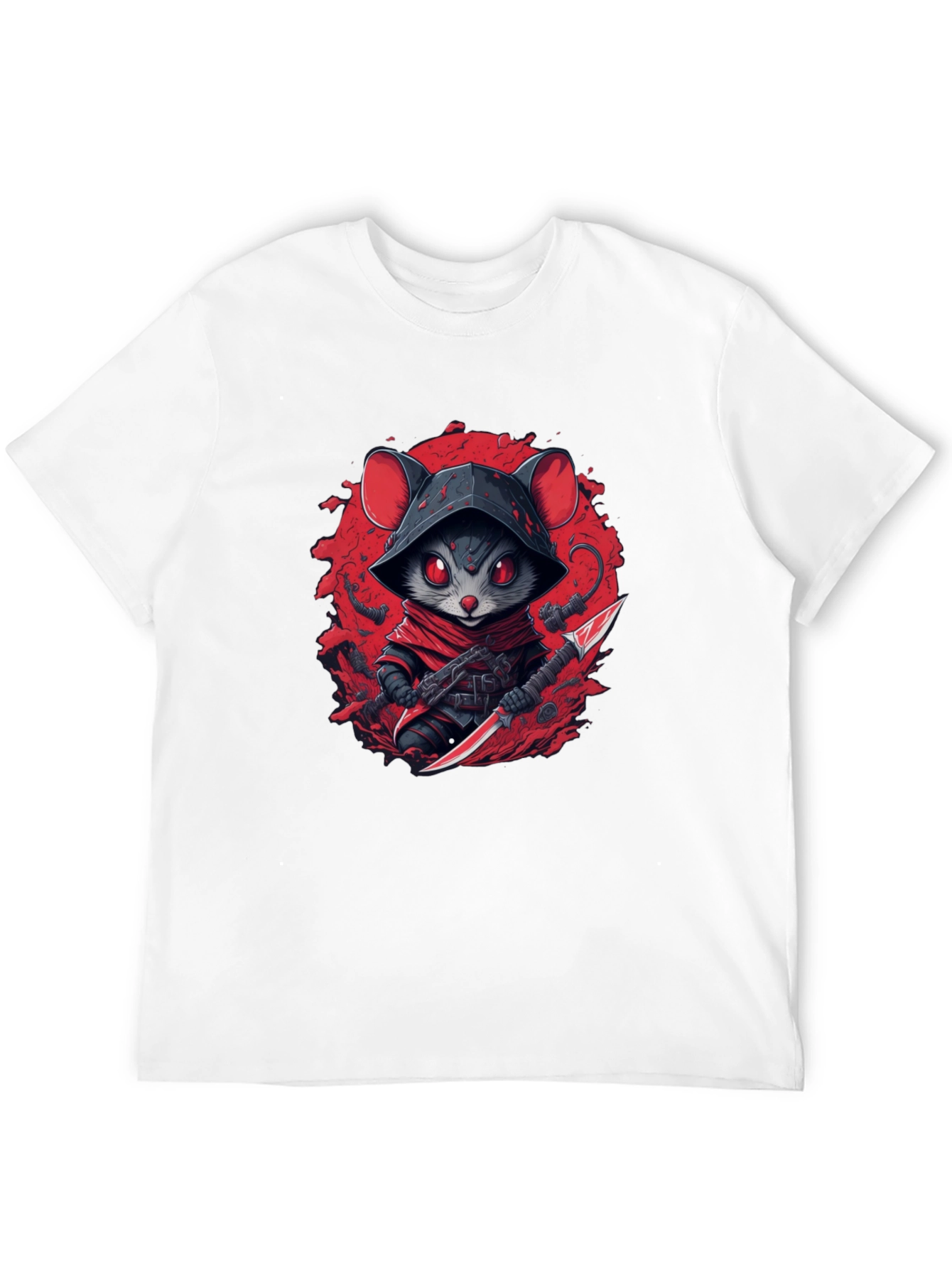 Ninja Mouse Graphic Tee - Cool Cartoon Animal T-Shirt