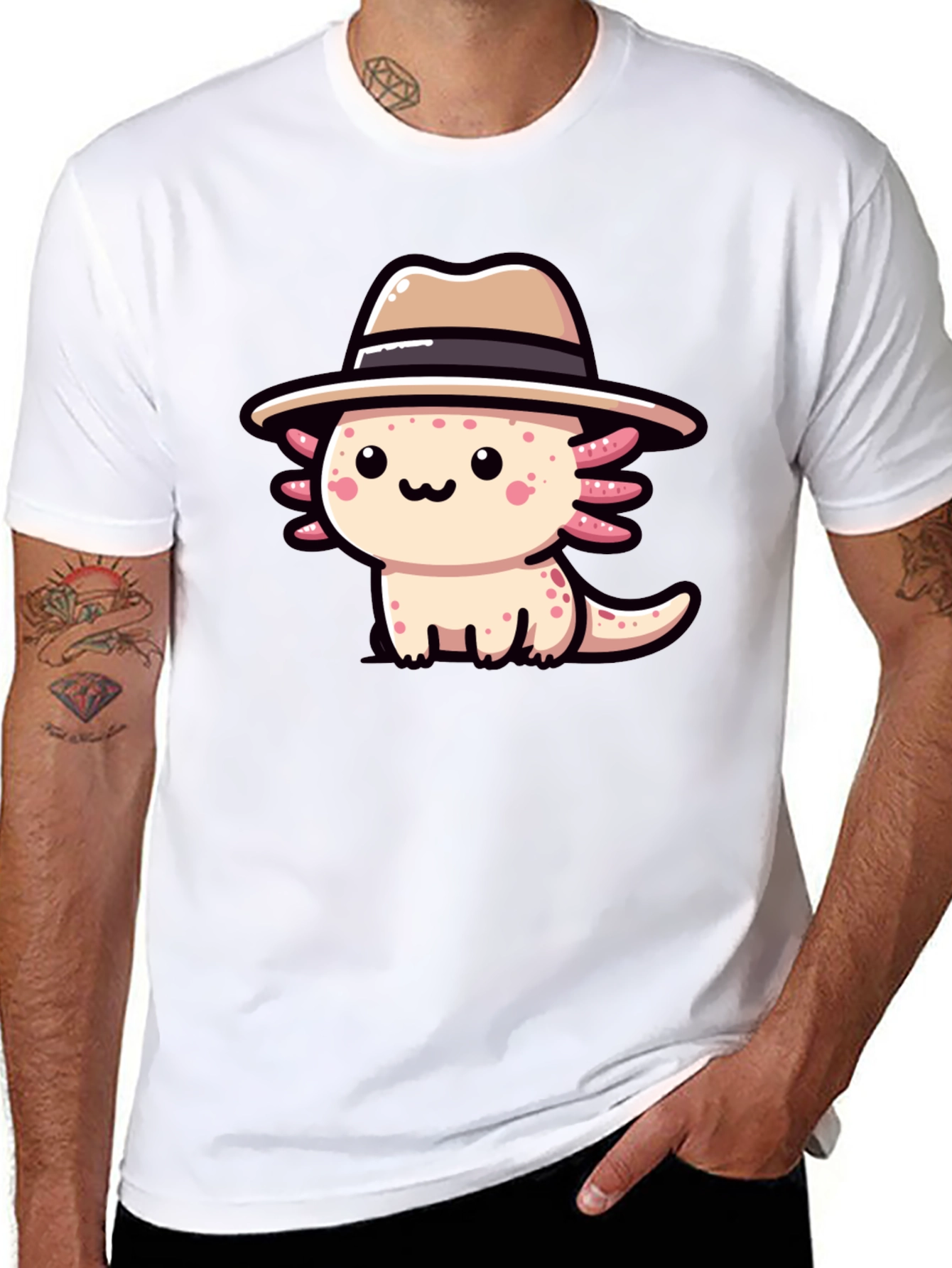 Axolotl Gangster T-Shirt - Cute Cartoon Tee