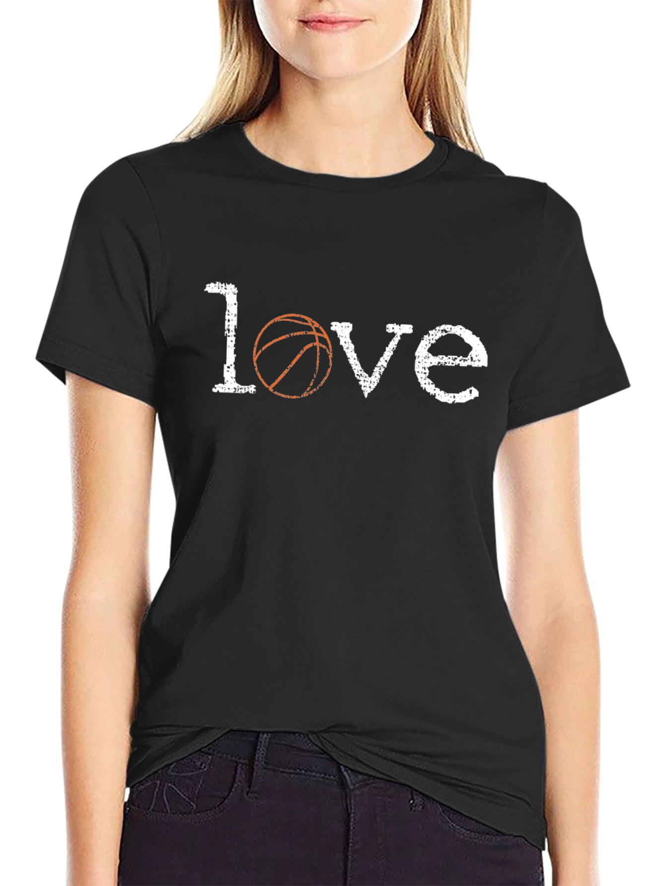 Basketball Love Graphic Tee - Black Cotton T-Shirt