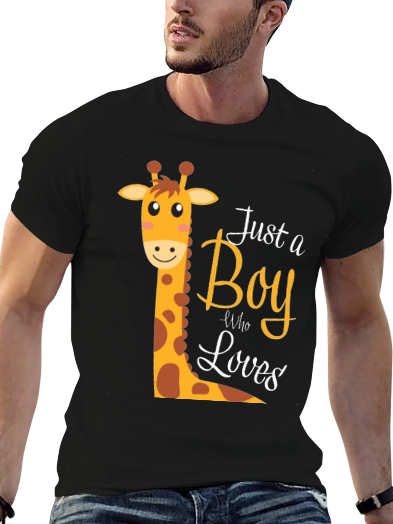 Boy Giraffe Graphic T-Shirt - Fun & Stylish Tee
