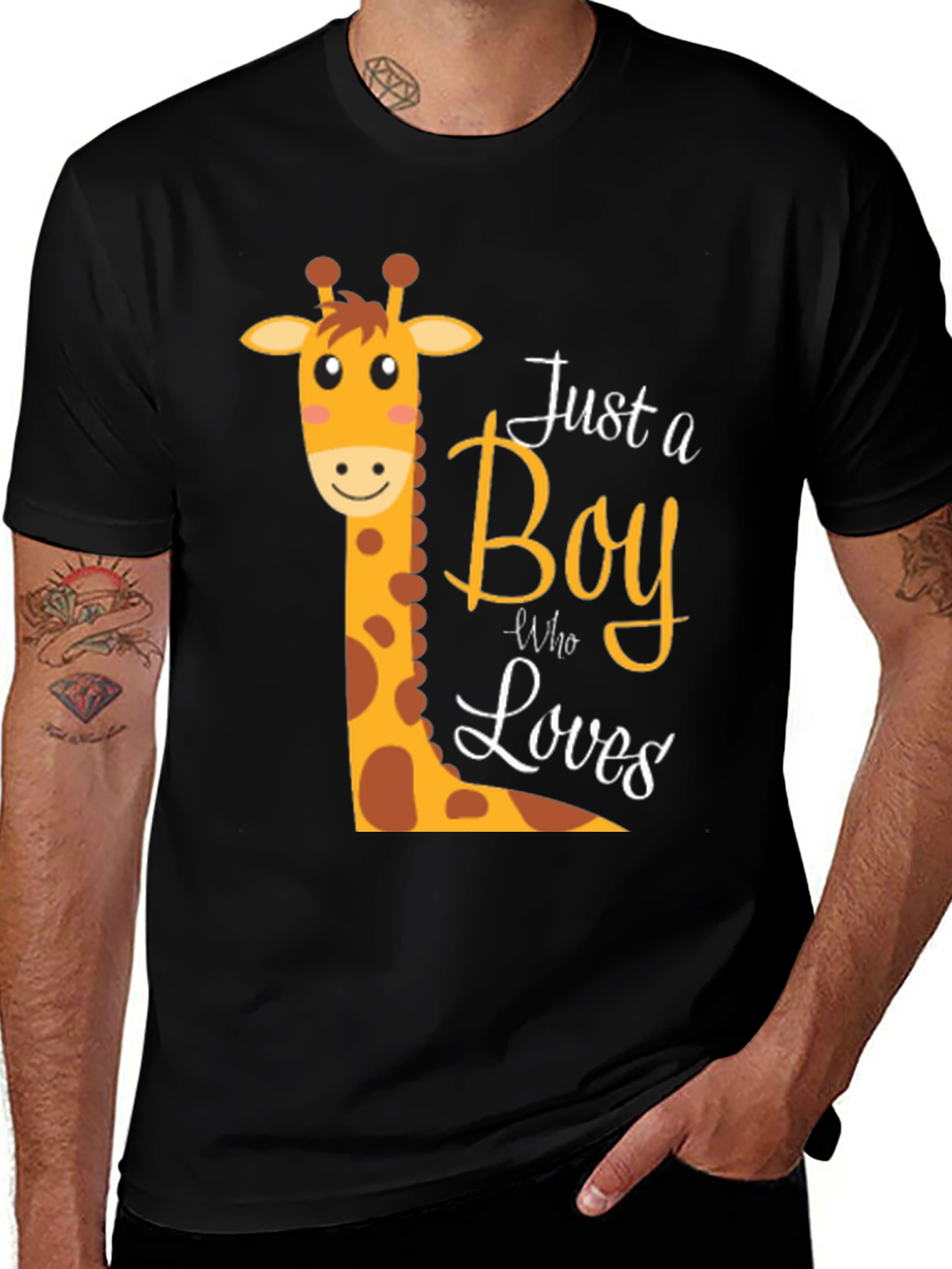 Boy Giraffe Graphic T-Shirt - Fun & Stylish Tee