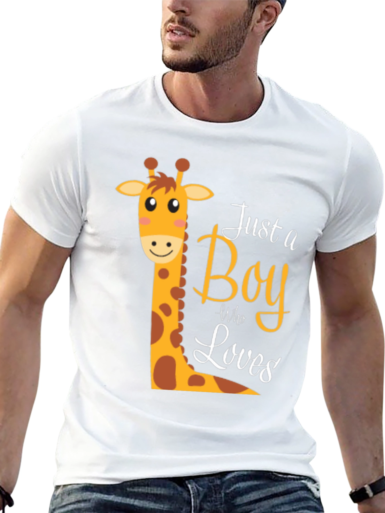 Boy Giraffe Graphic T-Shirt - Fun & Stylish Tee