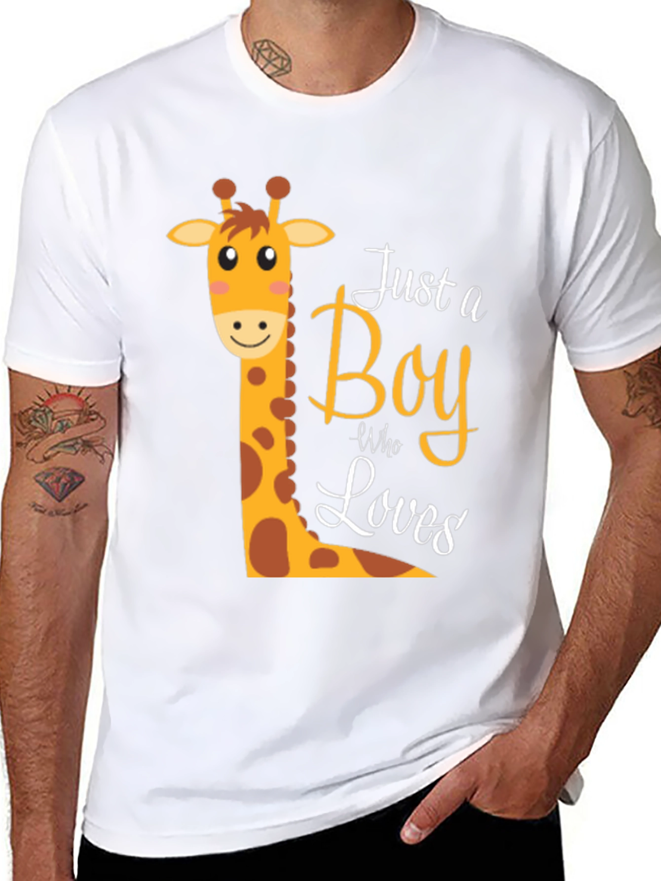 Boy Giraffe Graphic T-Shirt - Fun & Stylish Tee