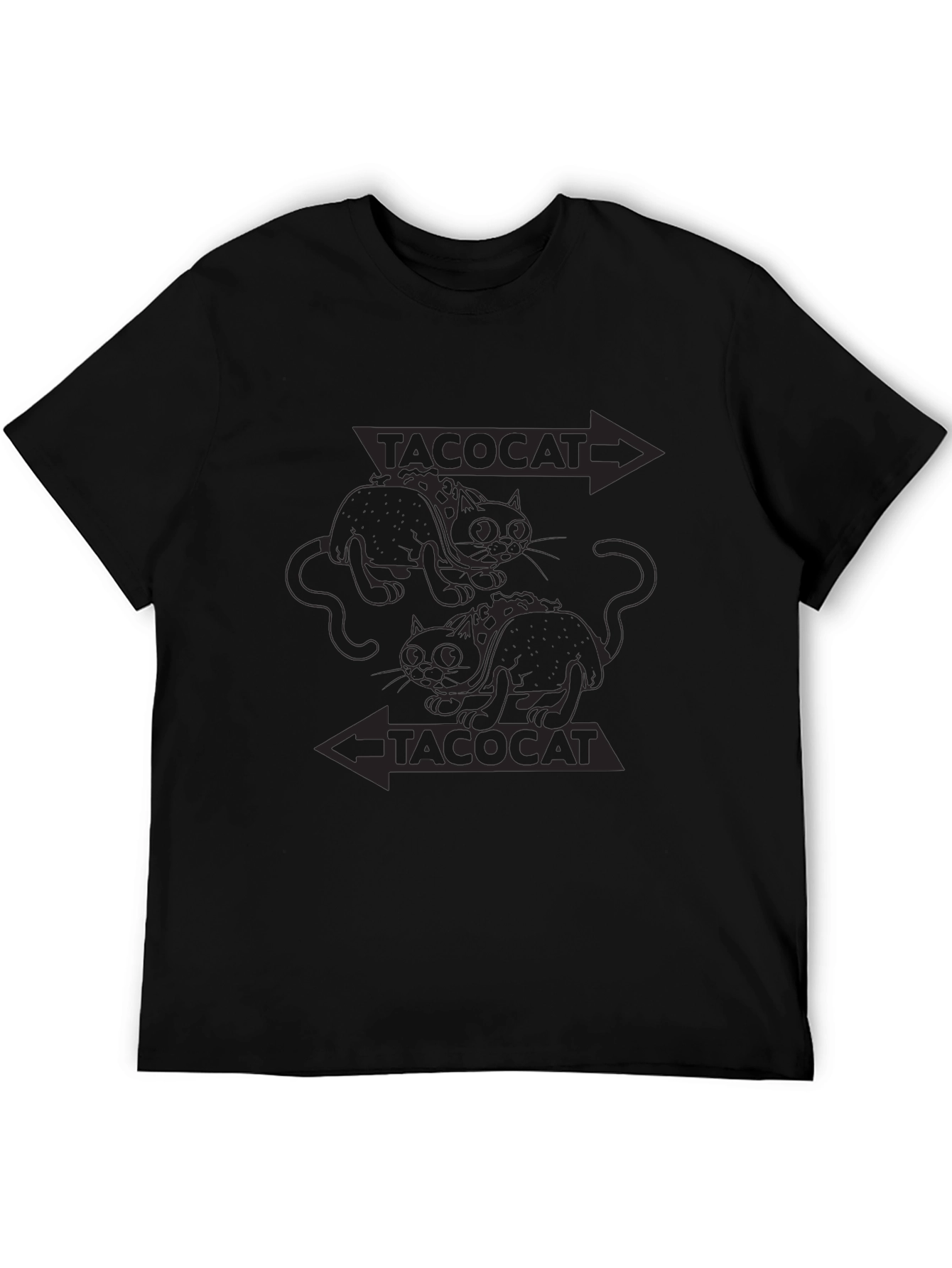 Tacocat Reversible Cat T-Shirt - Black