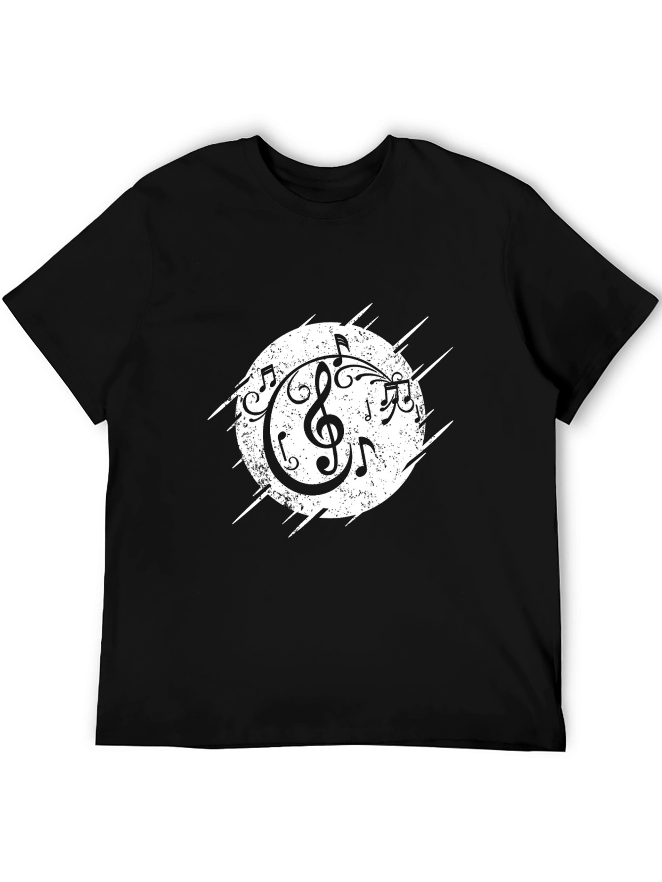 Musical Notes Graphic Black Tee
