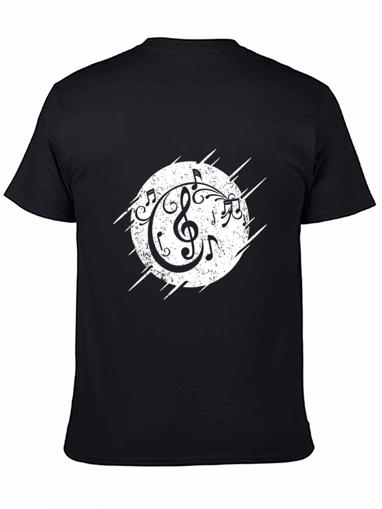 Musical Notes Graphic Black Tee