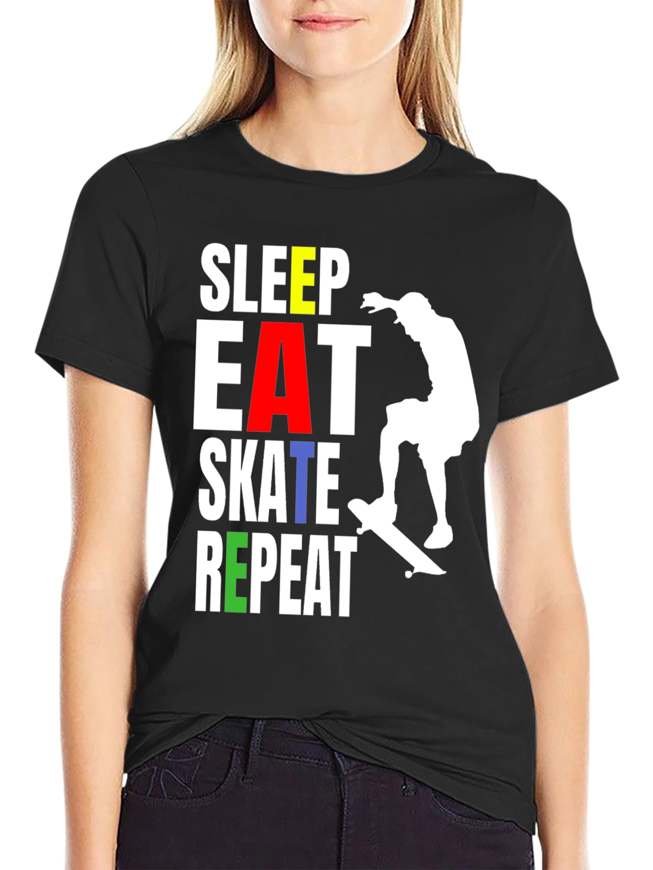 Skate Repeat T-Shirt - Stylish Skater Tee