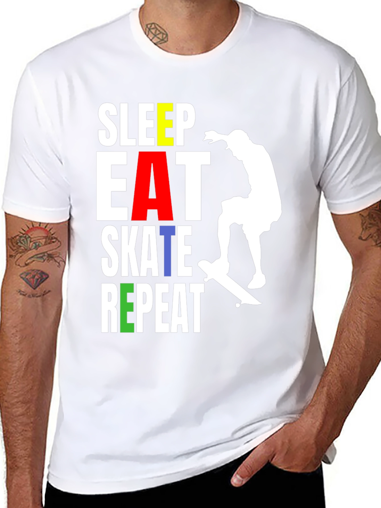 Skate Repeat T-Shirt - Stylish Skater Tee