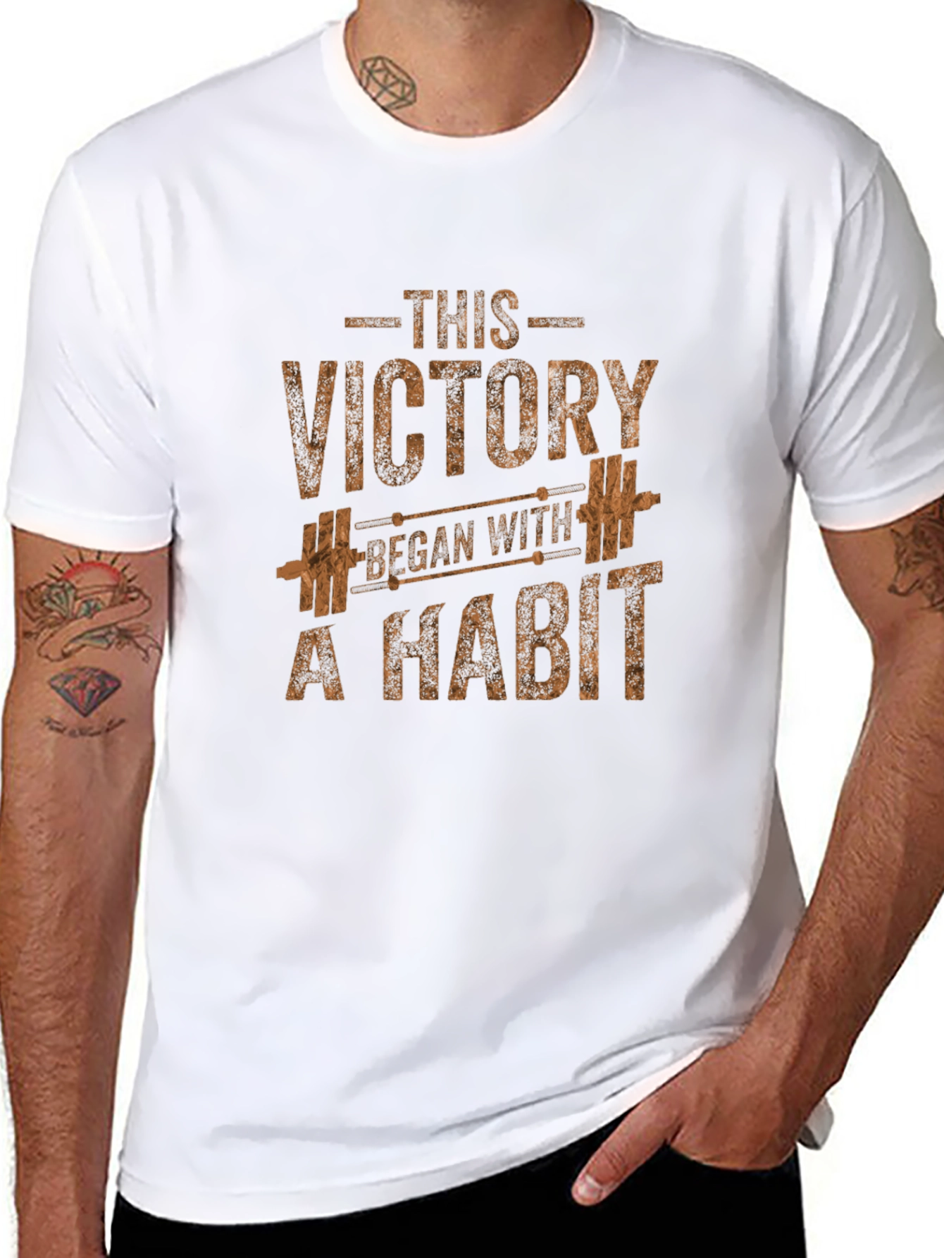 Motivational Gym T-Shirt: Victory Begins with Habit
