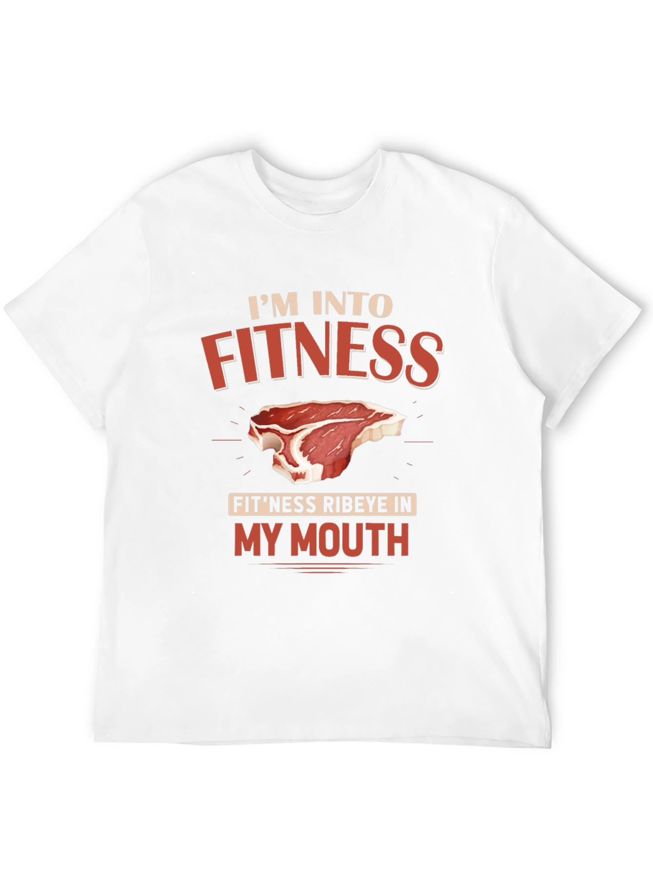 Funny Fitness Ribeye in My Mouth Graphic T-Shirt