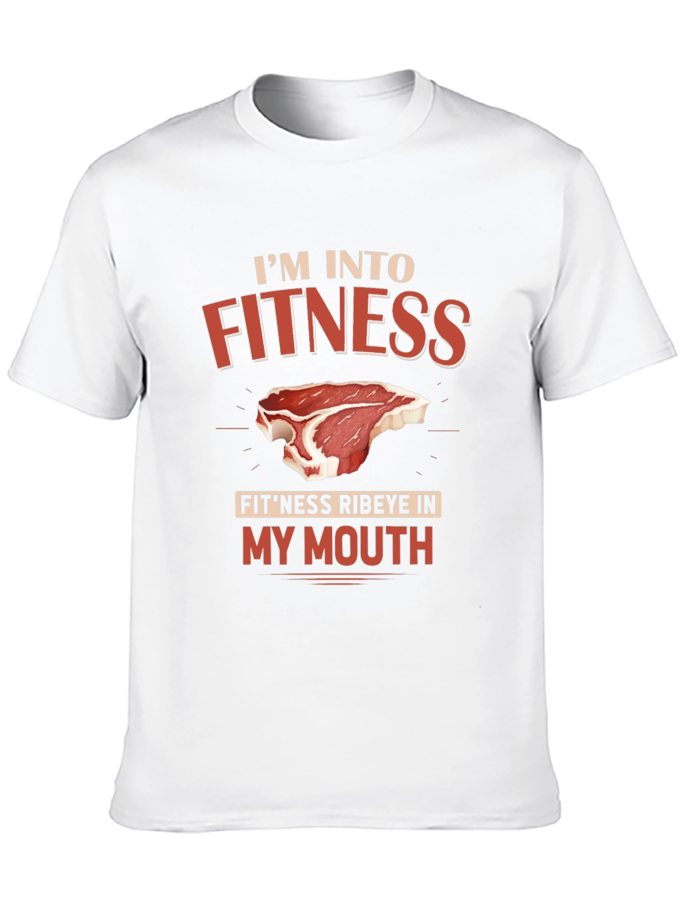 Funny Fitness Ribeye in My Mouth Graphic T-Shirt