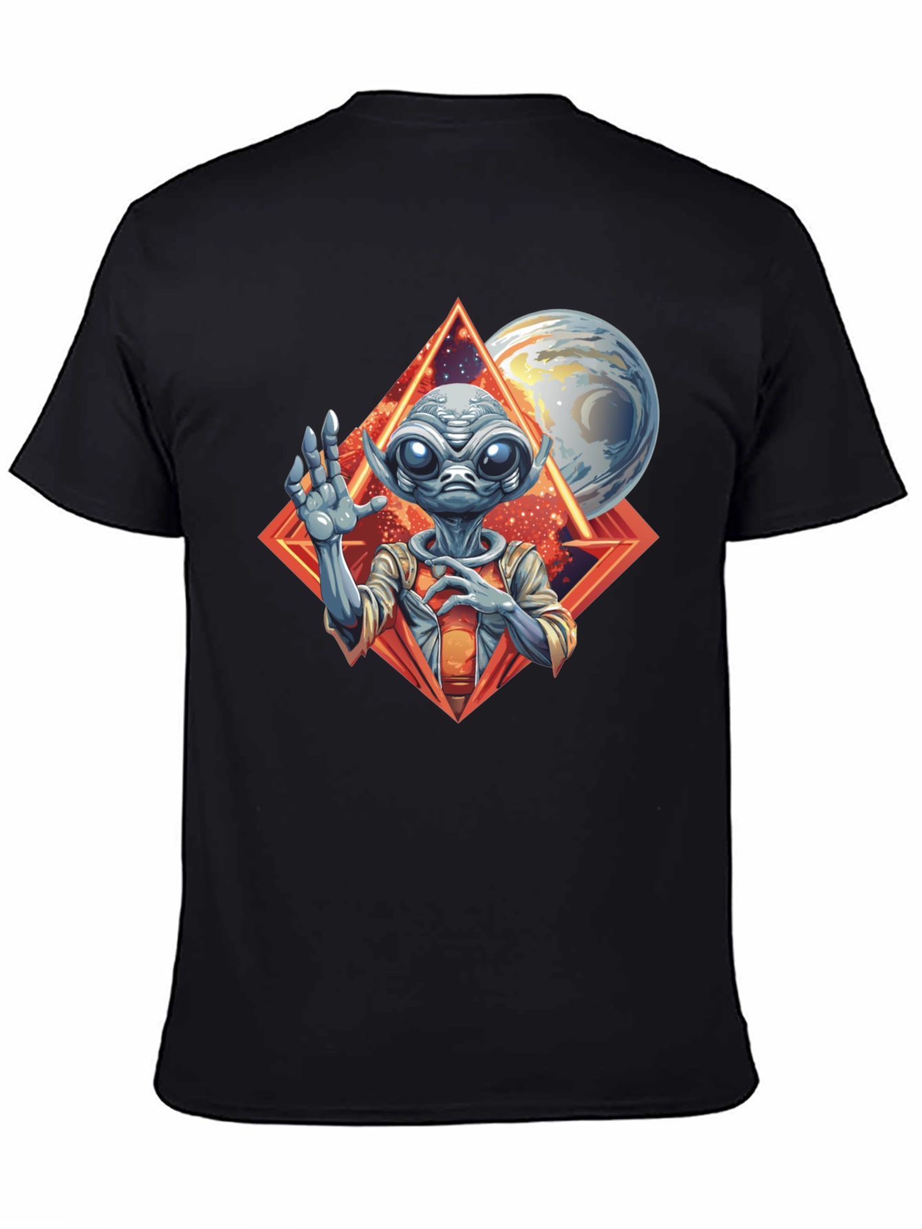 Alien Graphic Print Black T-Shirt