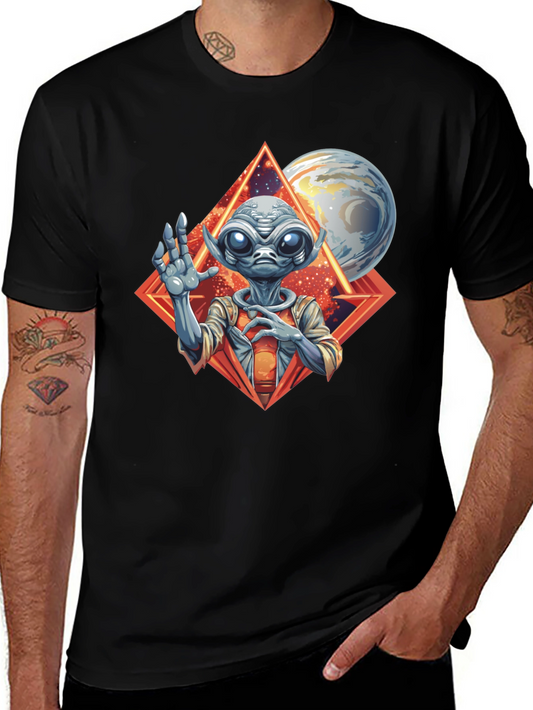 Alien Graphic Print Black T-Shirt