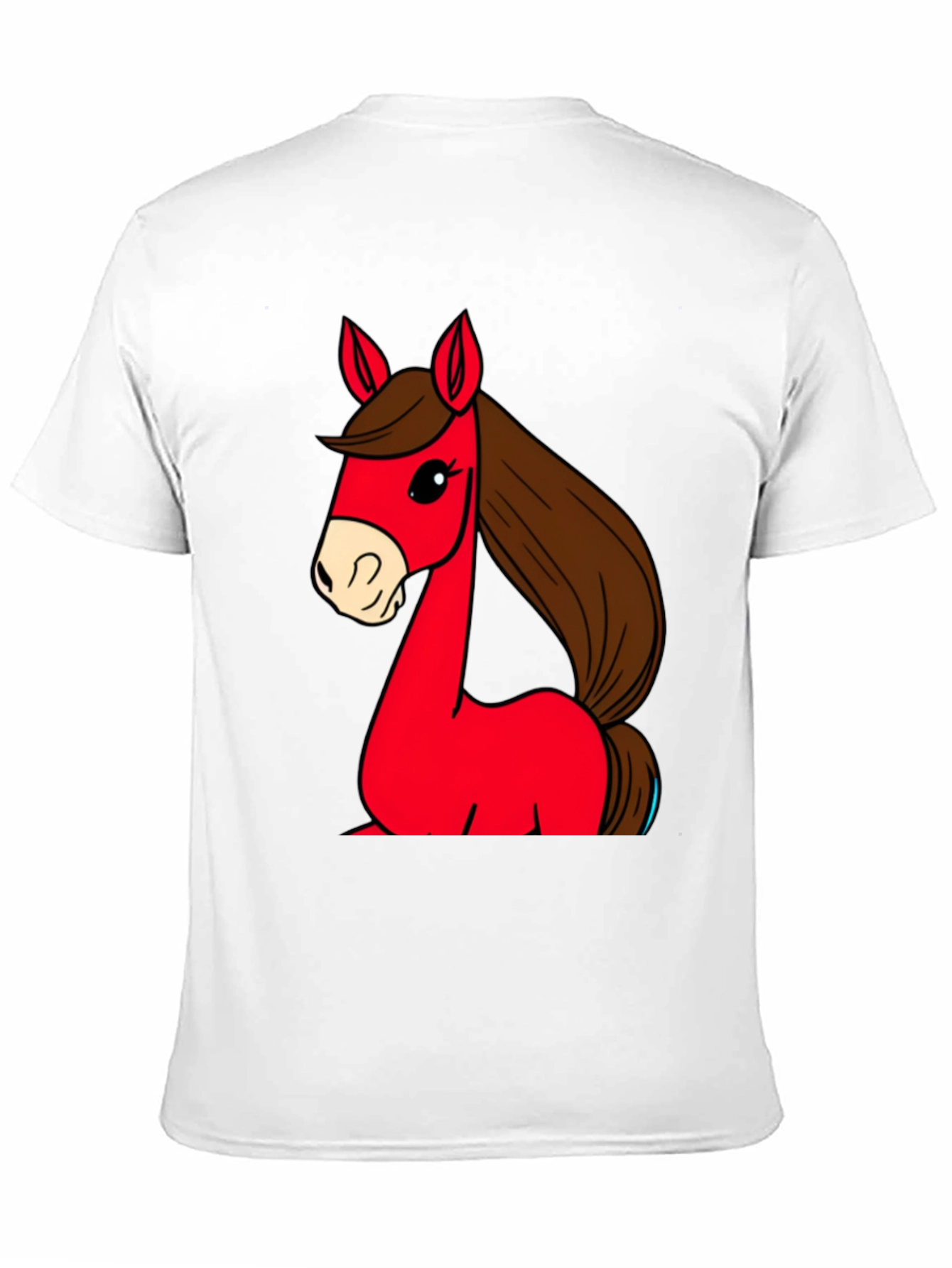 Cartoon Horse Graphic Tee - Unisex Black T-Shirt