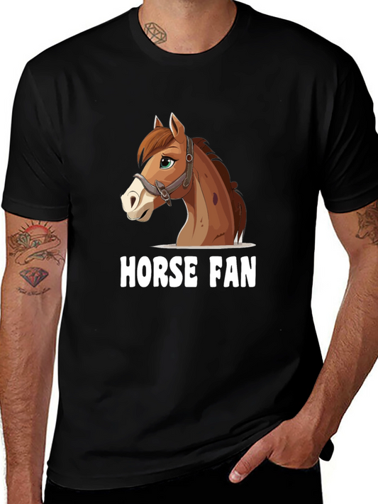 Horse Fan T-Shirt - Cartoon Horse Graphic Tee