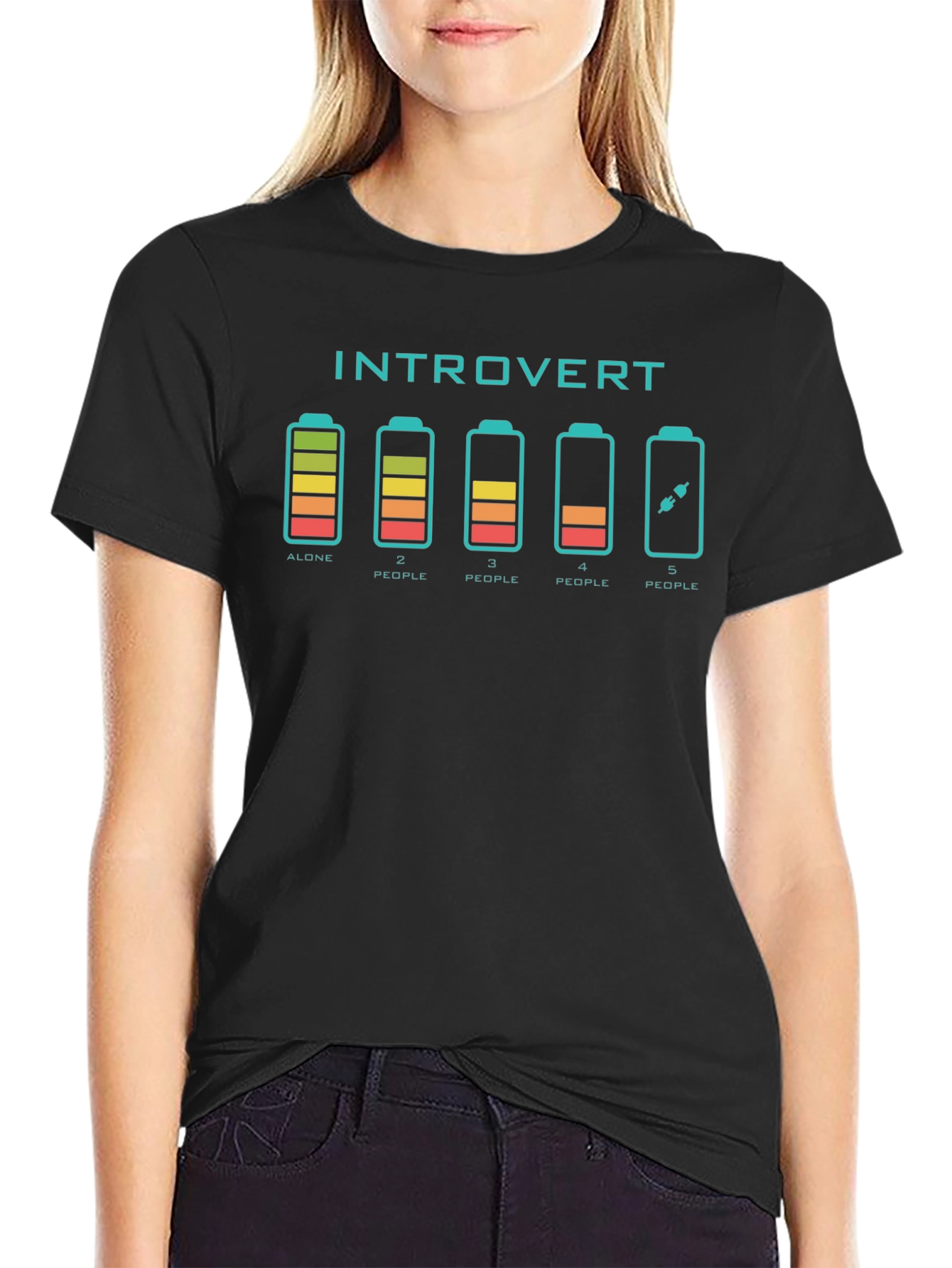 Introvert Battery Graphic T-Shirt